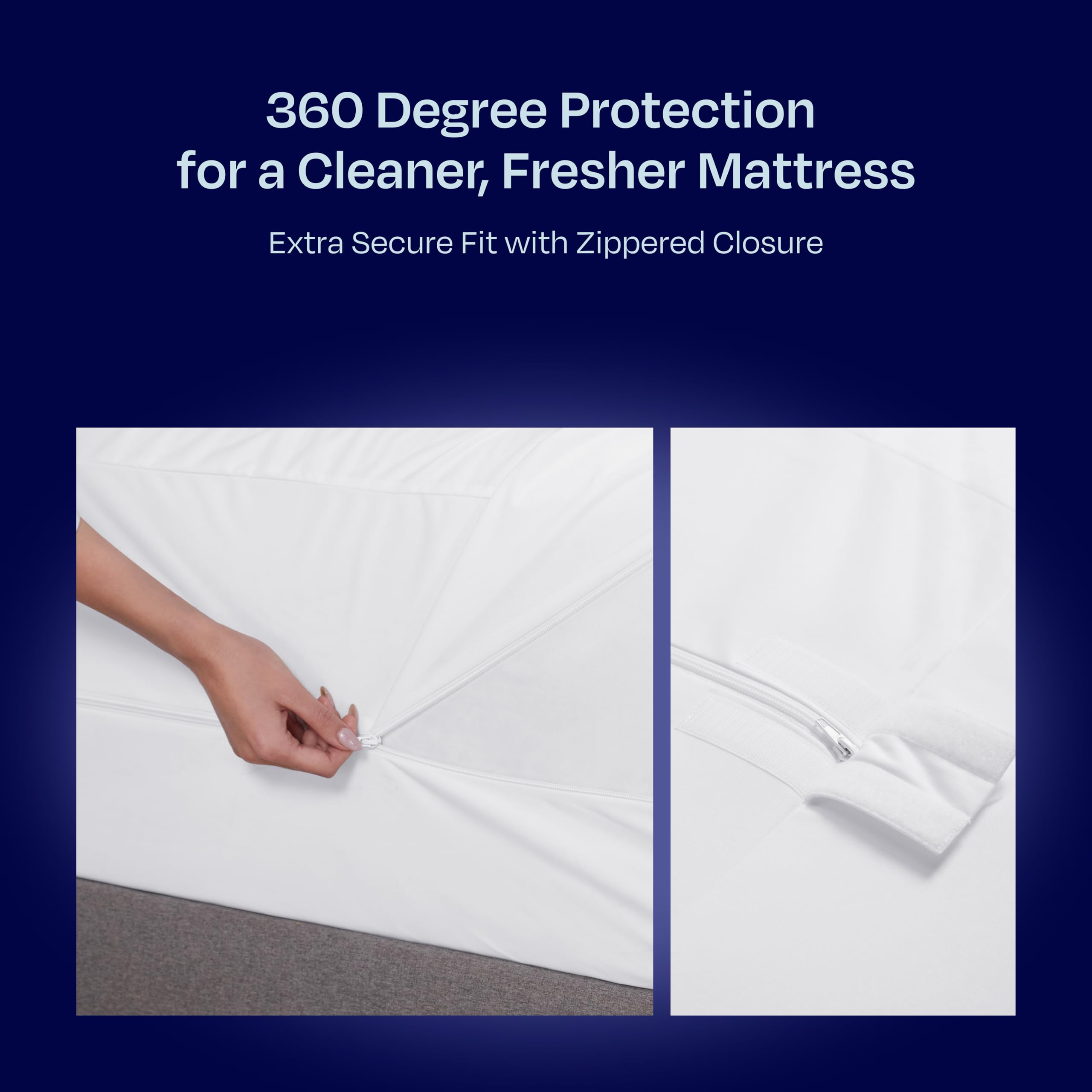 California Design Den 100% Waterproof Twin Mattress Encasement - 6-Sided Zippered Protection, Breathable & Durable Box Spring Cover - Premium Quality Bed Bug Proof Mattress Protector (White) - Perfect for Allergy Sufferers, Dorms & Guest Rooms