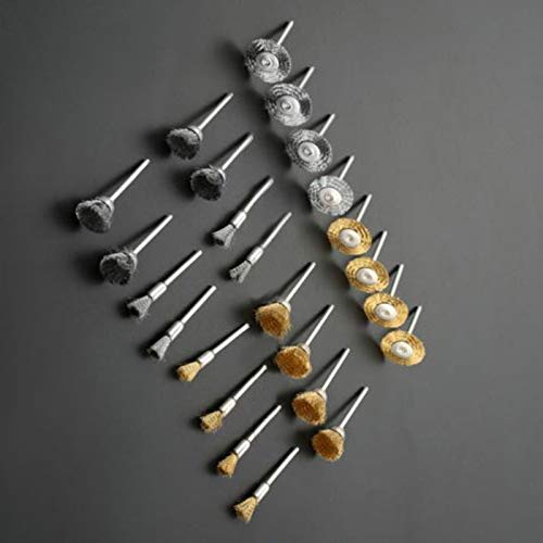 24pcs Brass Steel Wire Wheel Brush Set for Polishing & Grinding - Power Rotary Tool Accessories for Metal, Wood & Auto Restoration