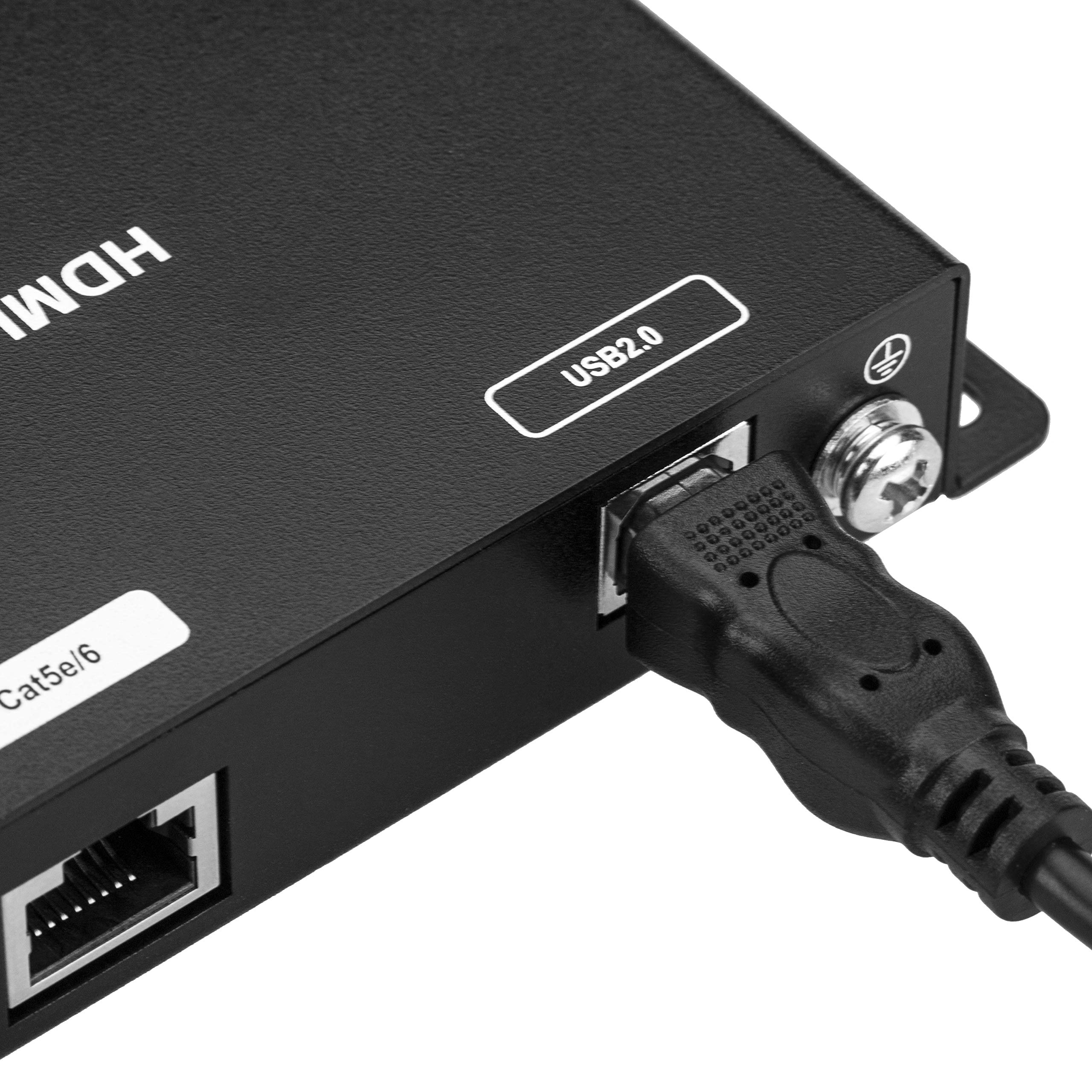 BeMatik HDMI Extender with Keyboard & Mouse Support - Full HD 1080p Over Cat5e/Cat6 Ethernet Cable - 60m Range (HB021) - Perfect for Home Theater, Gaming & Office Workstations