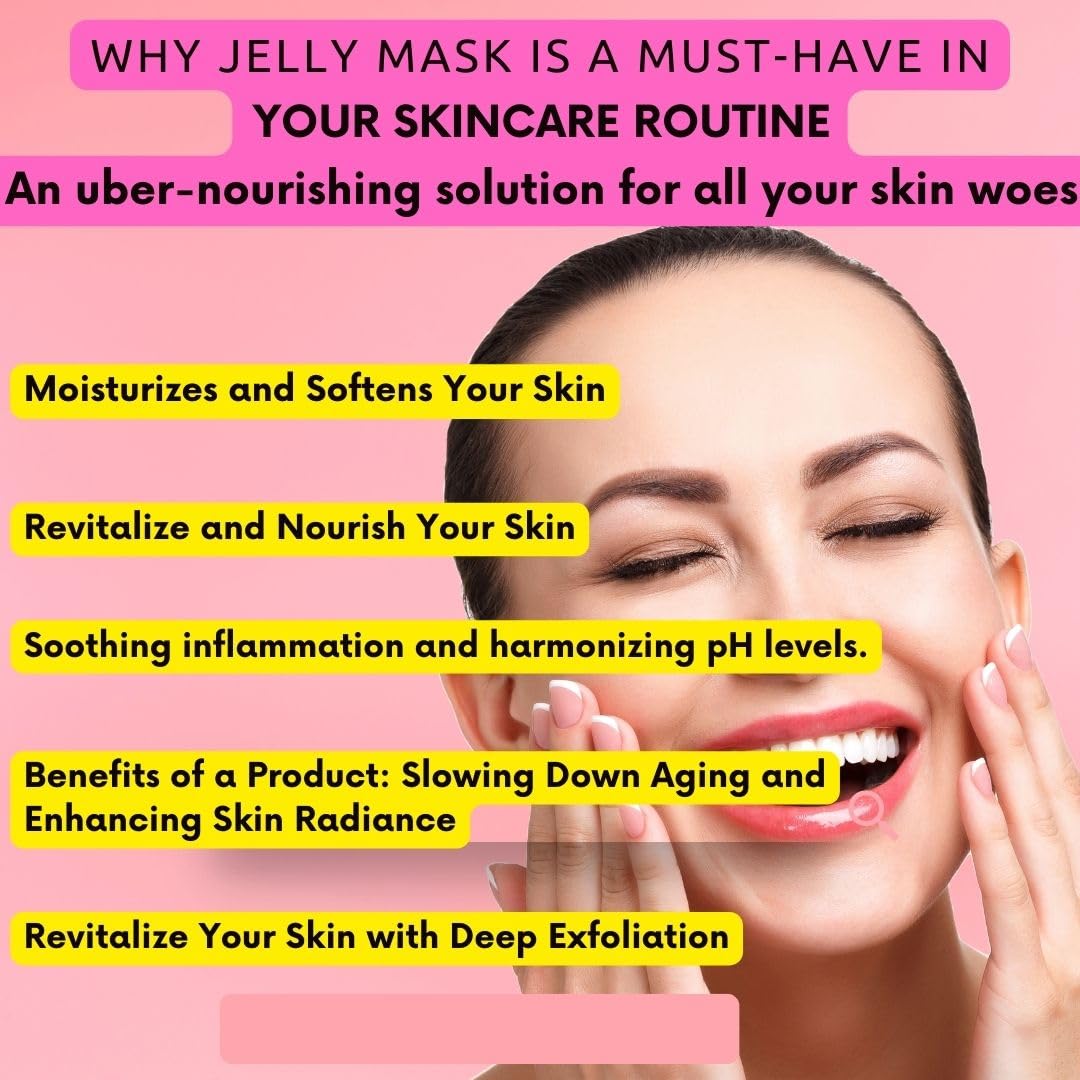 Luxury Rose Hydrogel Facial Mask - Anti-Acne & Skin Rejuvenation Treatment for Oily & Combination Skin | Professional Jelly Face Mask for Spa, Home Skincare Routine & Self-Care Days (Rose Scented)