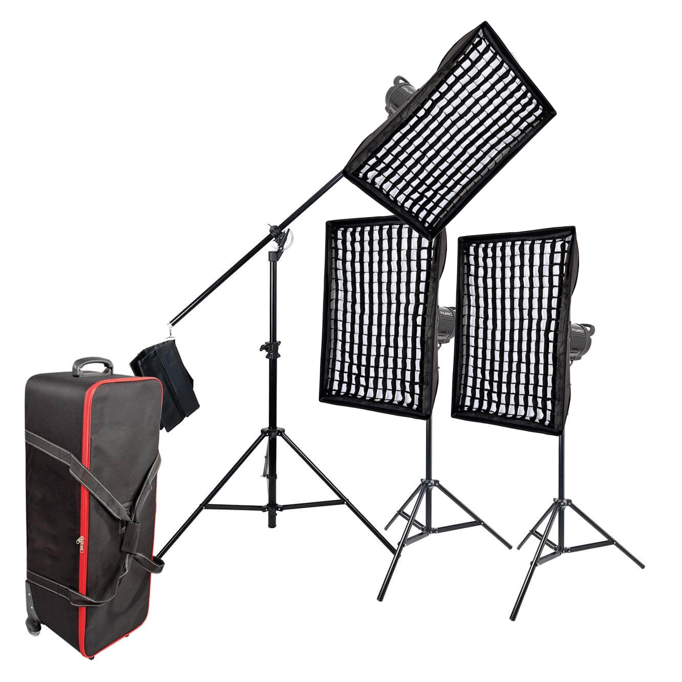 DAYLiTE60D MKII 60W LED Three-Head Boom Lighting Kit for Photography, Videography, and Studio Production - Perfect for YouTube, TikTok, and Live Streaming