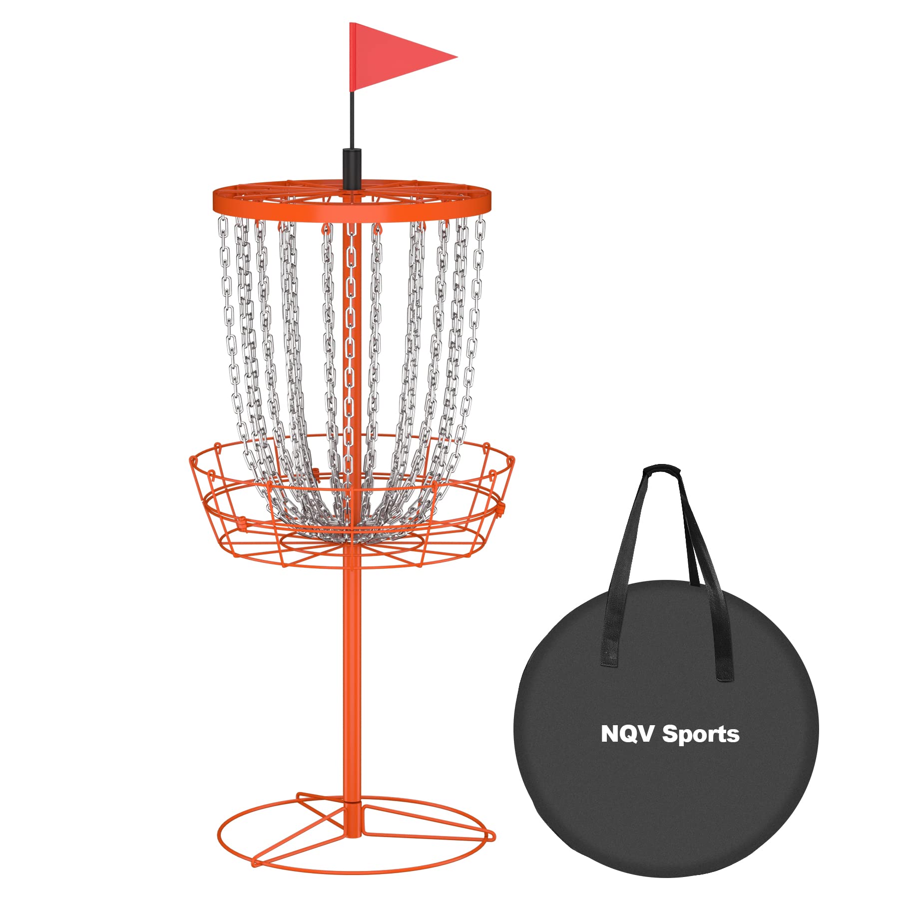 24-Chain Portable Disc Golf Basket with Carry Bag - Professional Indoor/Outdoor Practice Target for Disc Golf Enthusiasts | Perfect for Backyard, Park & Tournament Training