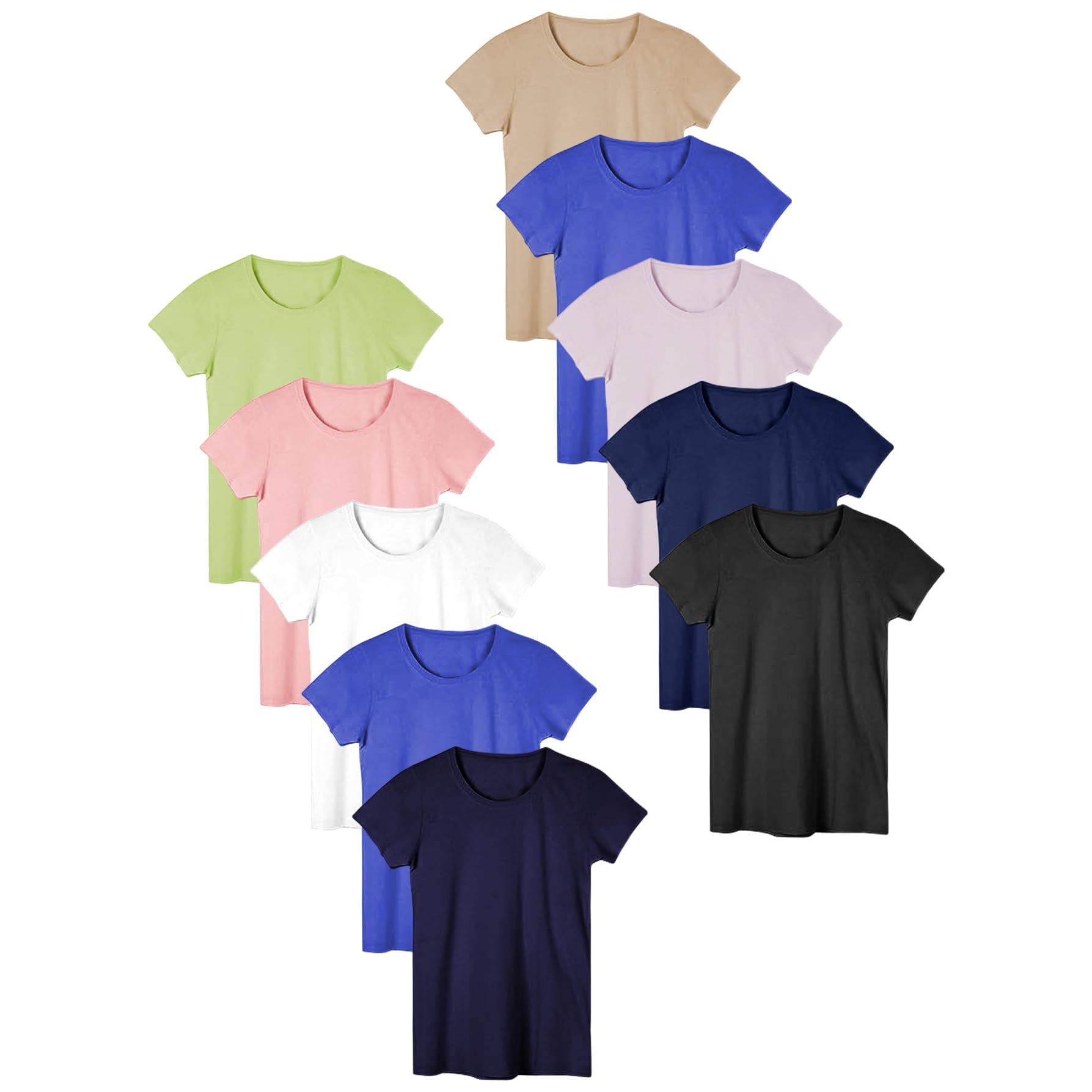 Women's Everyday Flowy Slub Burnout T-Shirt - Soft Casual Crew Neck Tee for Workout, Yoga & Lounge | Multi-Pack & Color Options | Perfect for Gym, Running & Daily Wear
