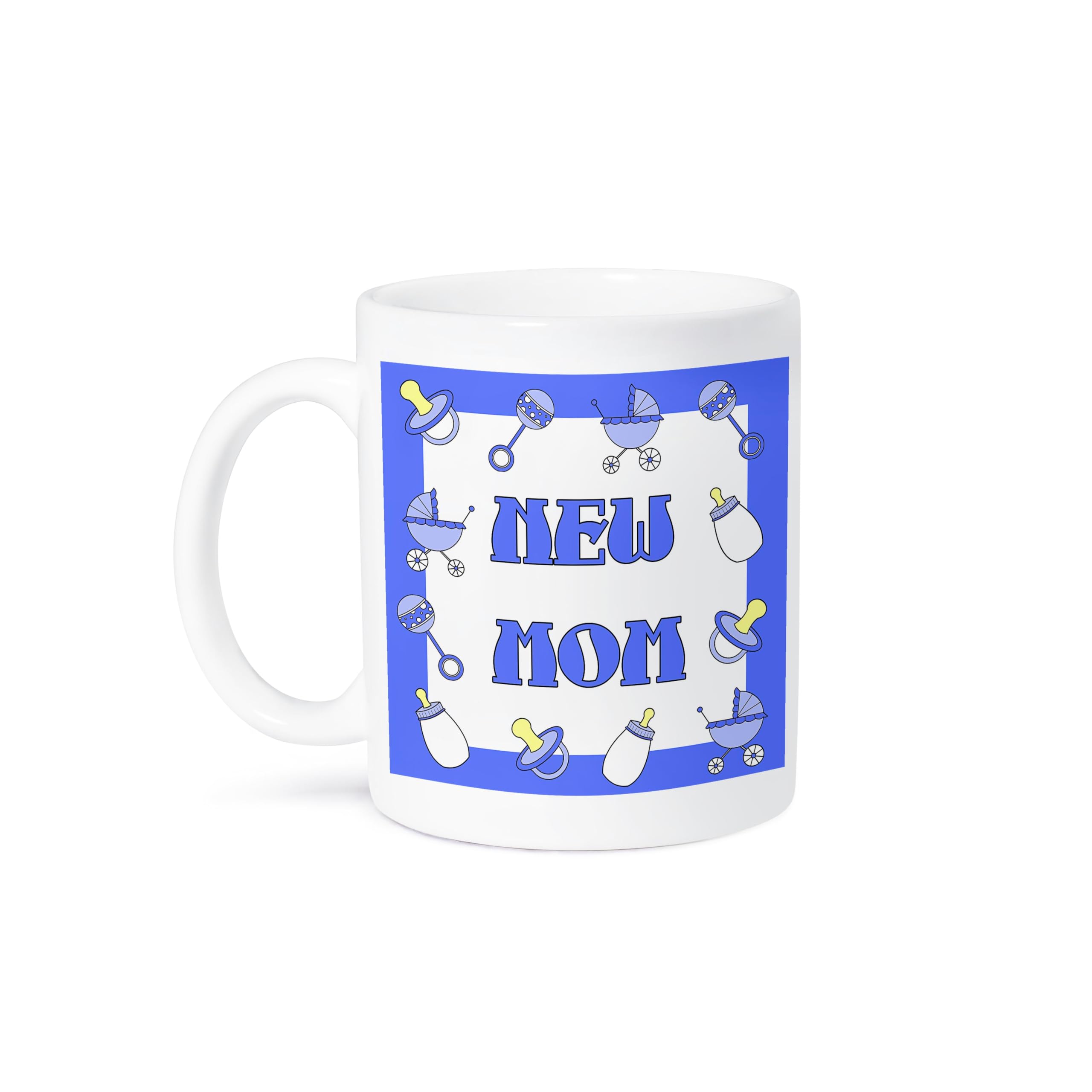 3D Rose New Mom Gifts - Blue Baby Boy Coffee Mug 11 oz, Ceramic Cup for Hot & Cold Drinks - Perfect for Mother's Day, Baby Shower & Nursery Decor