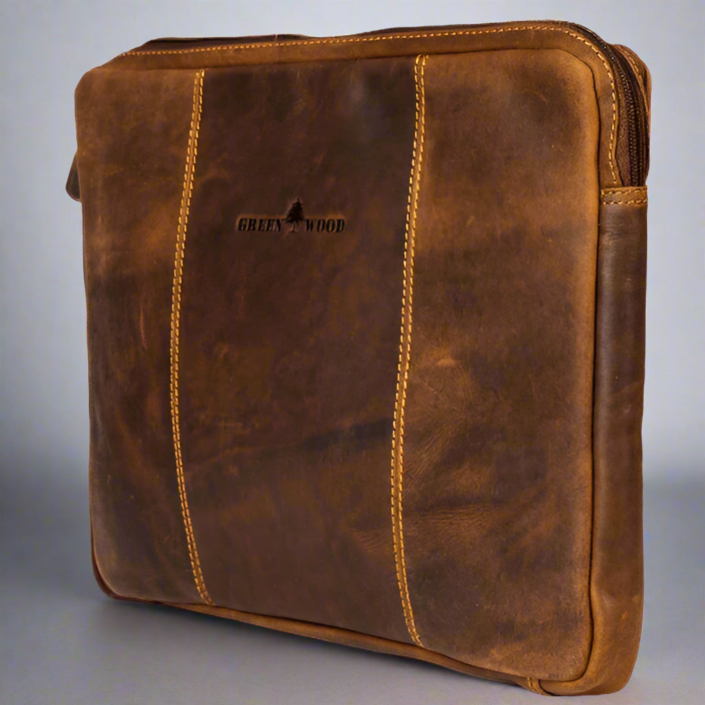 Premium Genuine Leather Laptop Sleeve for MacBook Pro 13 inch & MacBook Air 13 inch - Protective Case with Soft Interior Lining | Perfect for Office, Travel & Business Professionals