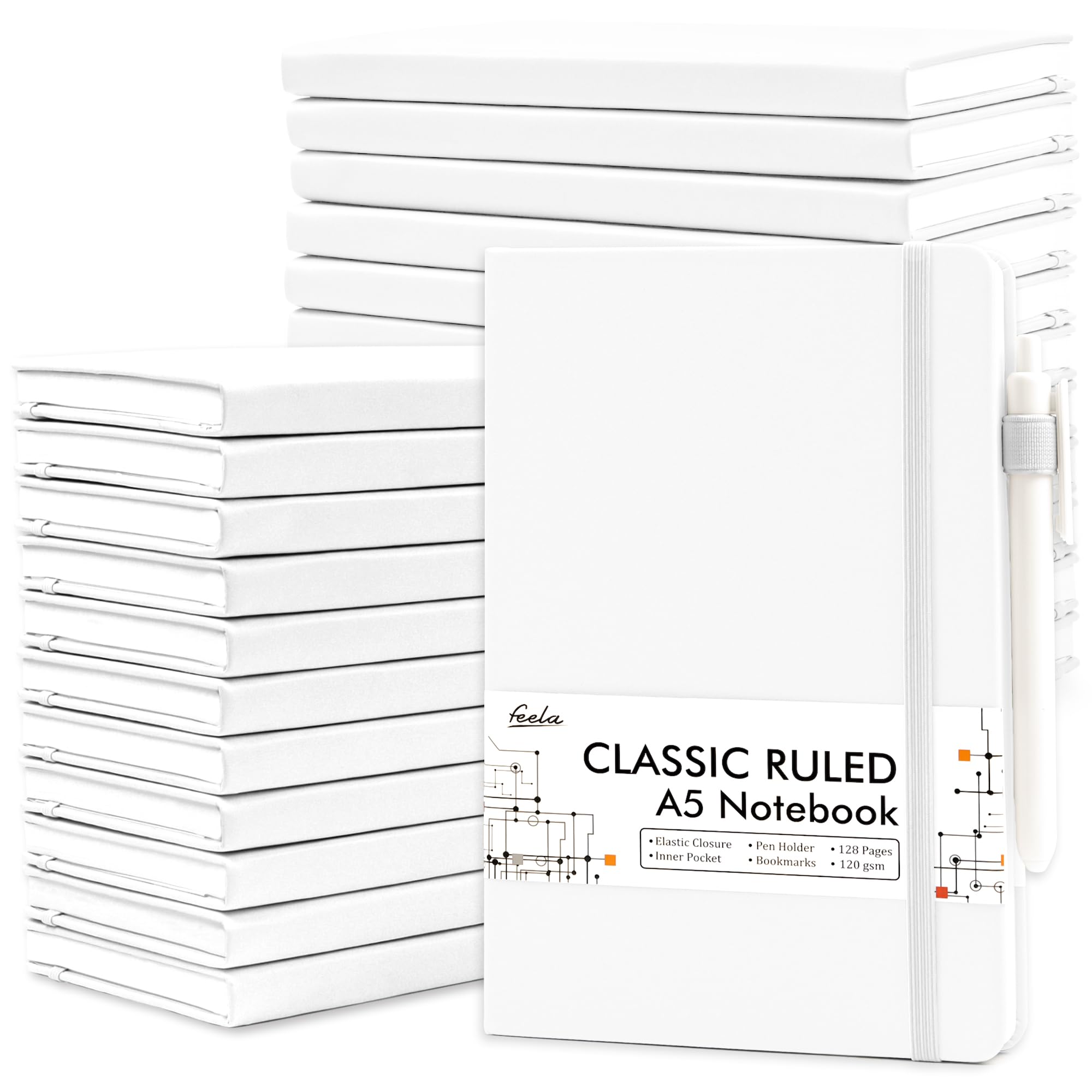 Feela 24 Pack College Ruled Notebooks - A5 Size 5.1