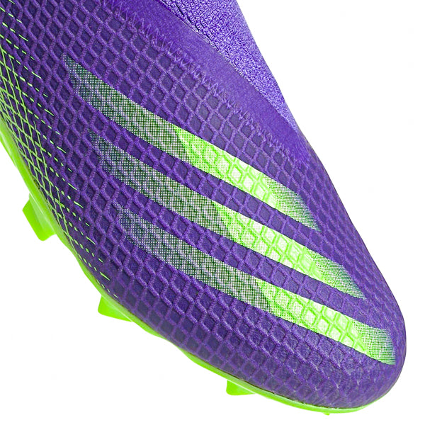 adidas Jr. X Ghosted .3 LL FG Soccer Cleats for Kids - Energy Ink/Signal Green - Lightweight Football Shoes for Youth Players - Perfect for Turf & Grass Fields