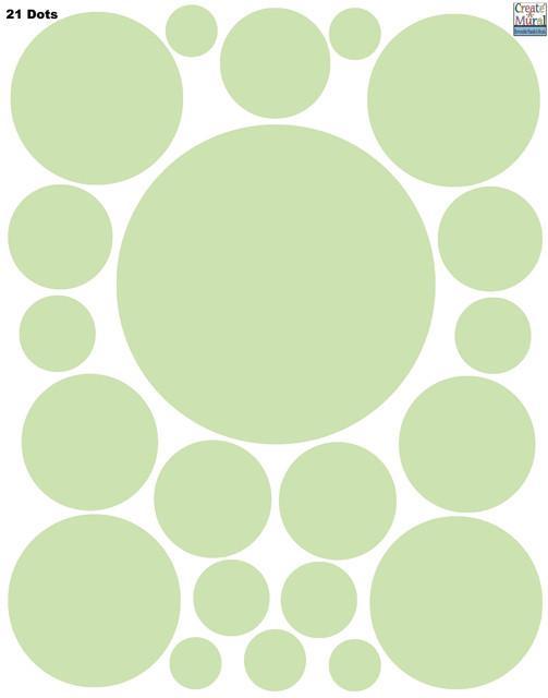 Light Green Polka Dot Wall Stickers - Removable Decals for Home Decor, Nursery, Kids Room & Office | Easy to Apply & Repositionable Wall Art