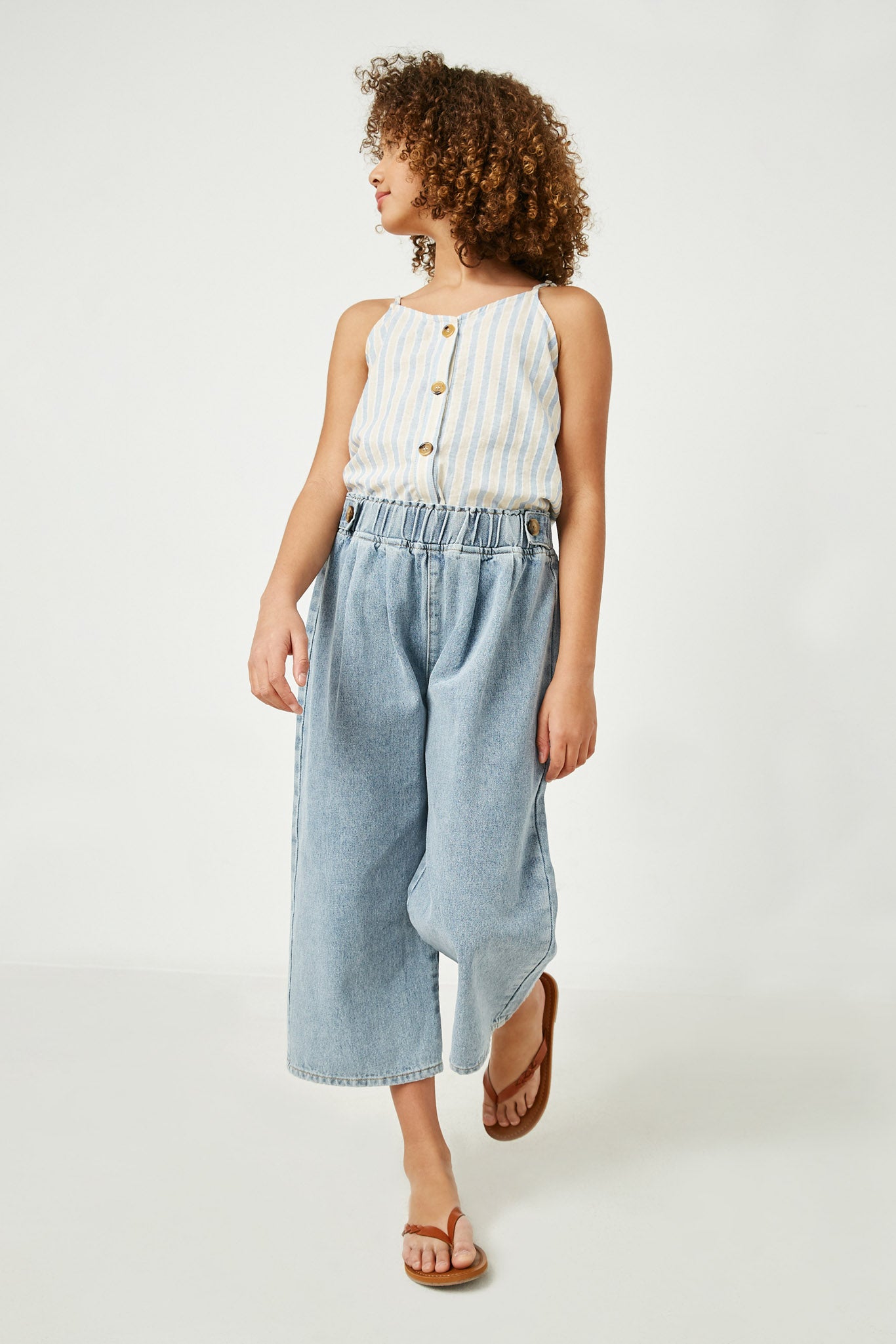 Stylish Striped V-Neck Button-Down Cami Top for Women | Casual & Layering Outfit Essential