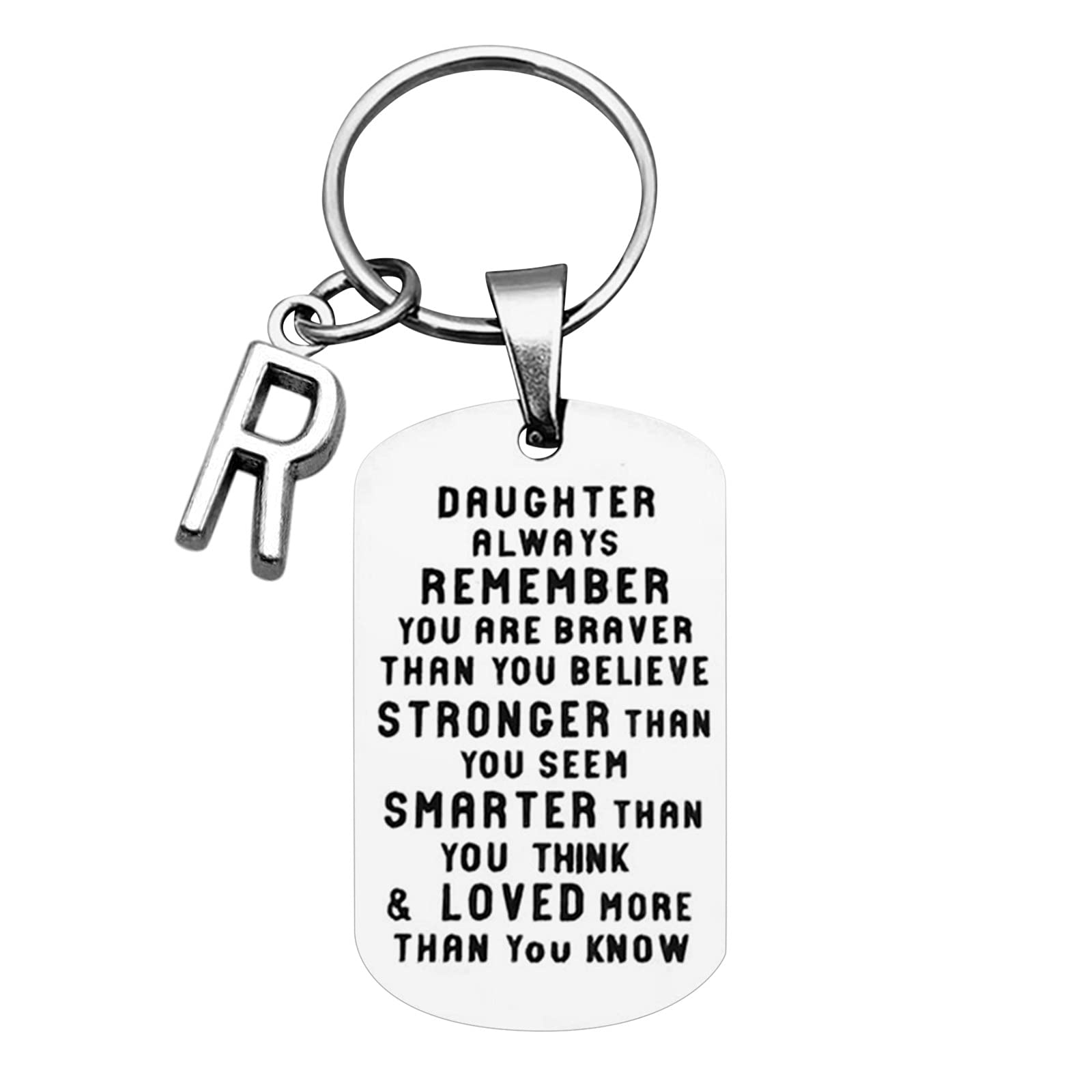 Personalized Name Initial Keychain - Custom First Letter Keychain for Daughter, Christmas Gift, 26 Alphabet Letters - Perfect for Birthdays, Holidays & Keepsake Gifting