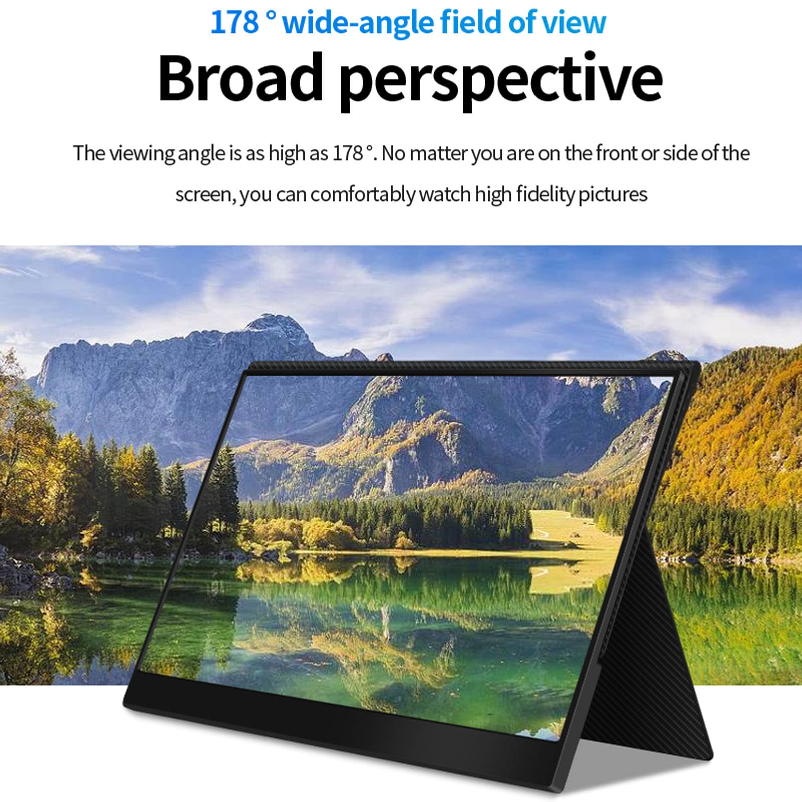 Focket 14-inch Ultra Slim Portable Monitor - FHD 1080P External Display with Built-in Speakers, Second Screen for Laptop, PC, Mac, Phone (US Plug) - Perfect for Work, Gaming & Travel