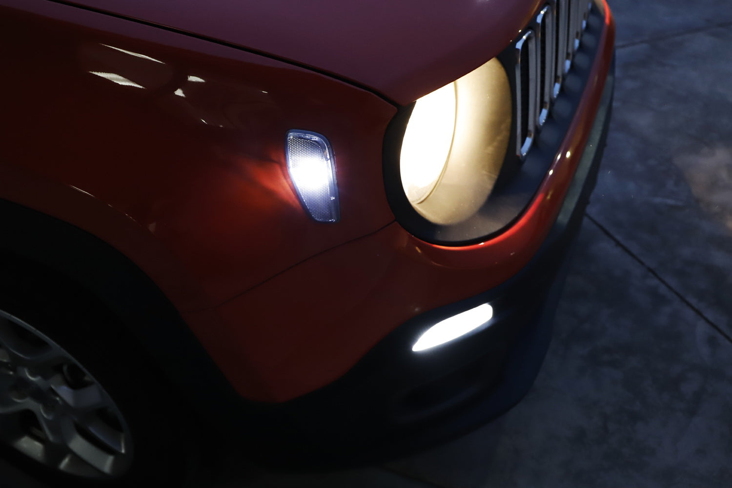 2015-2023 Jeep Renegade Clear Side Marker Lights with White LED Bulbs - Smoked Lens Turn Signal Lights Replacement for Daytime & Night Driving Safety