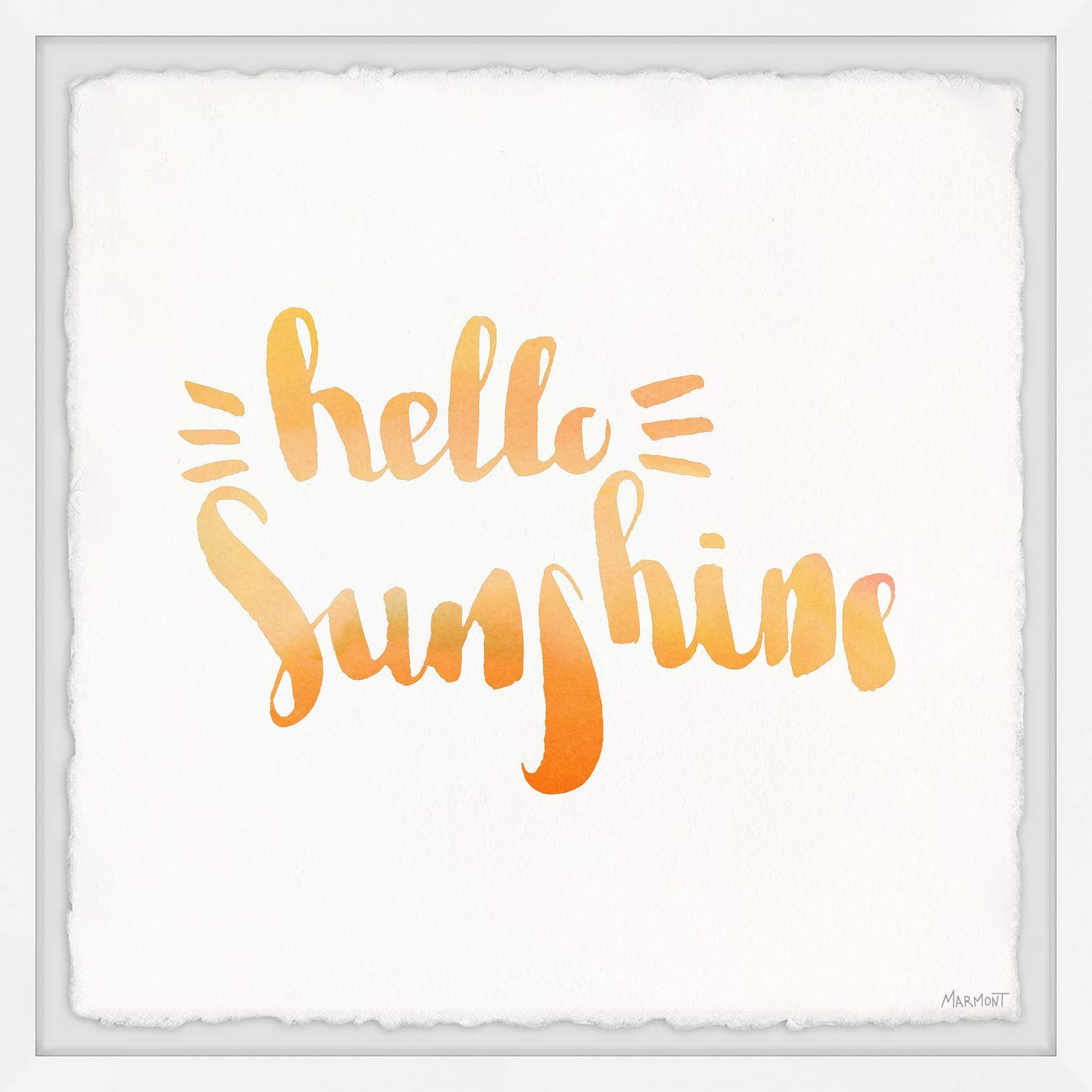 Hello Sunshine III Framed Wall Art Print - 18x18 Inch Modern Home Decor Painting - Perfect for Living Room, Bedroom & Office Decor