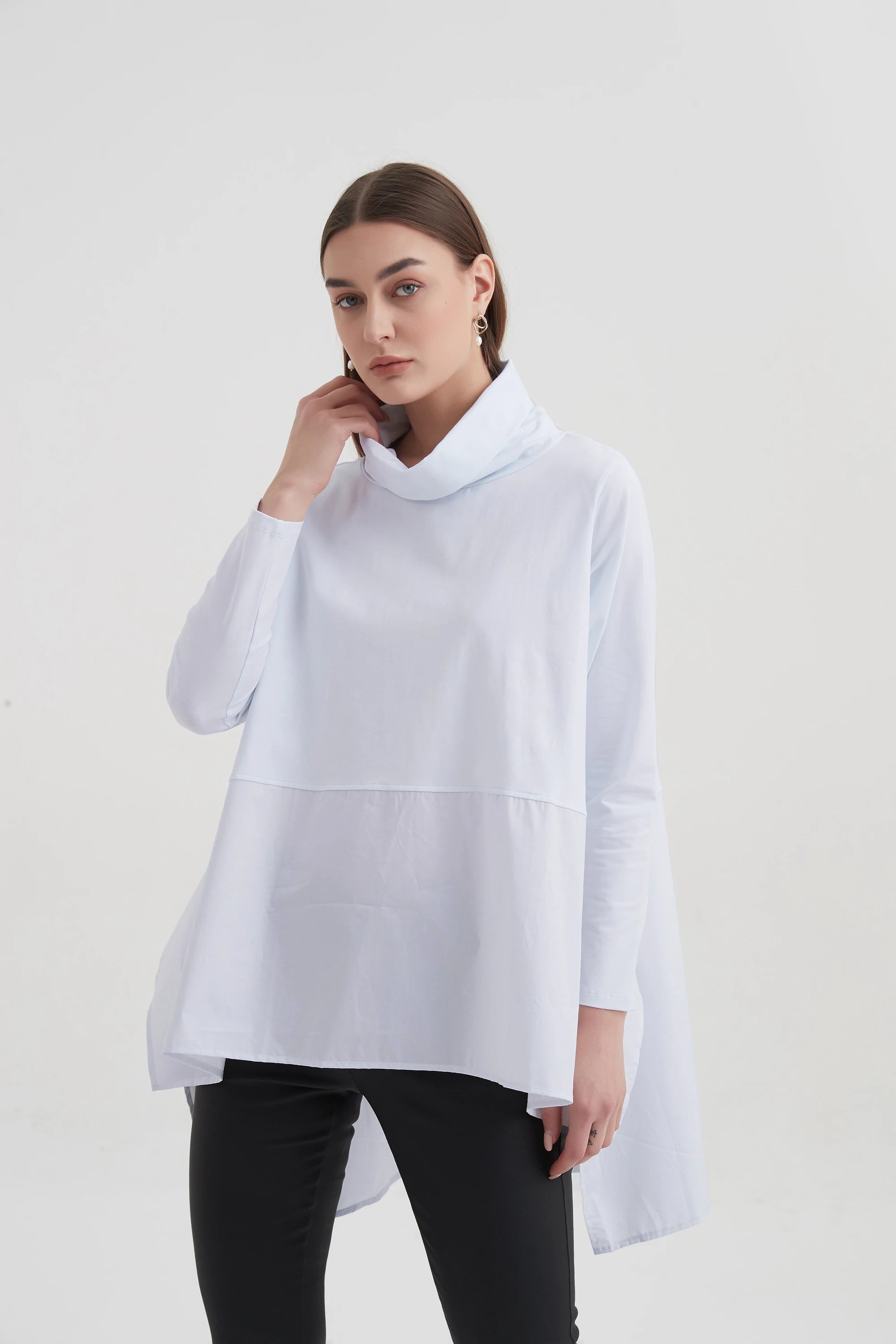 Elegant Cowl Neck Ava Top for Women - Soft White Blouse for Casual & Office Wear | Perfect for Work, Date Night & Everyday Outfits