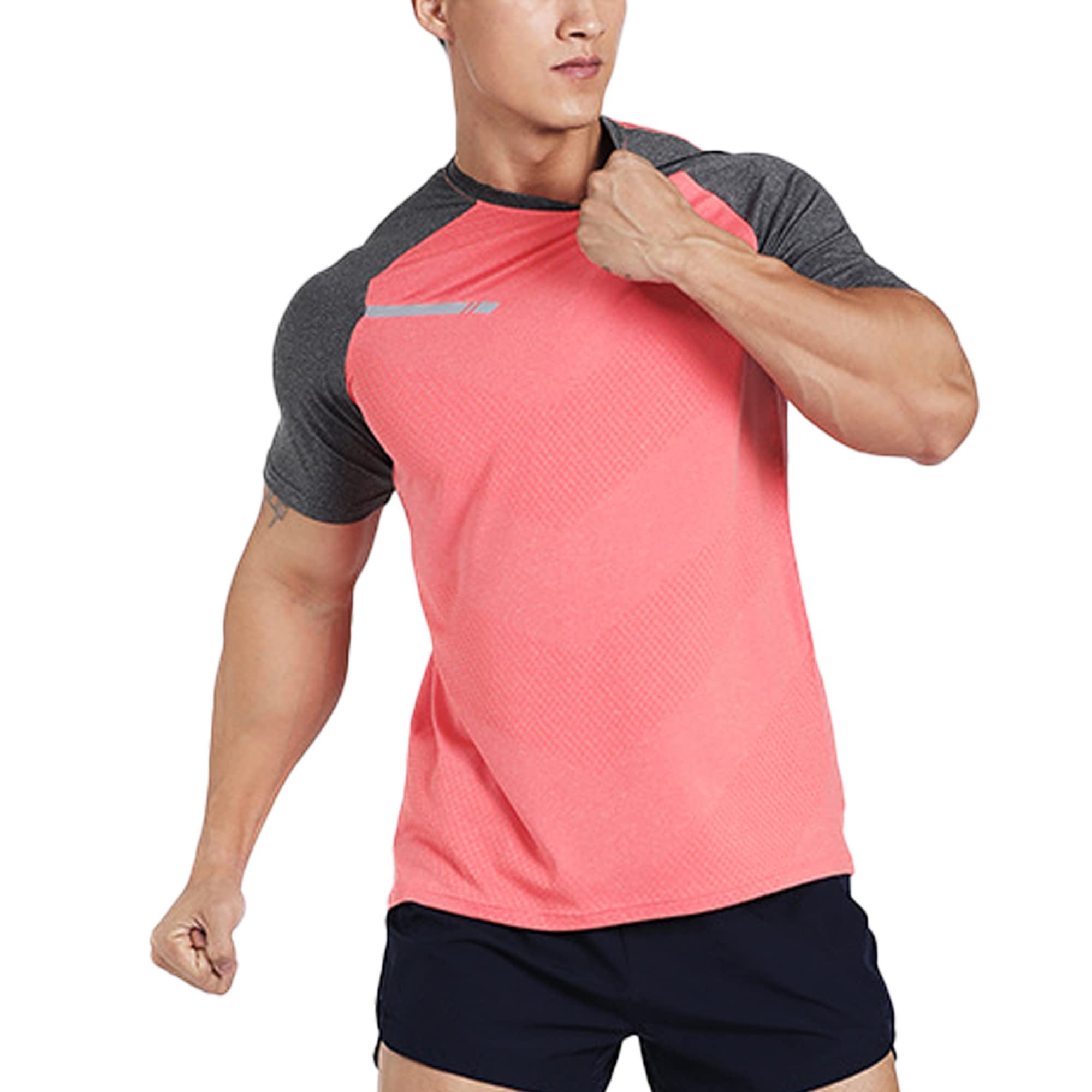 Best Men's Workout Shirts - Moisture Wicking Short Sleeve Slim Fit Crew Neck T-Shirts for Gym, Running & Active Lifestyle