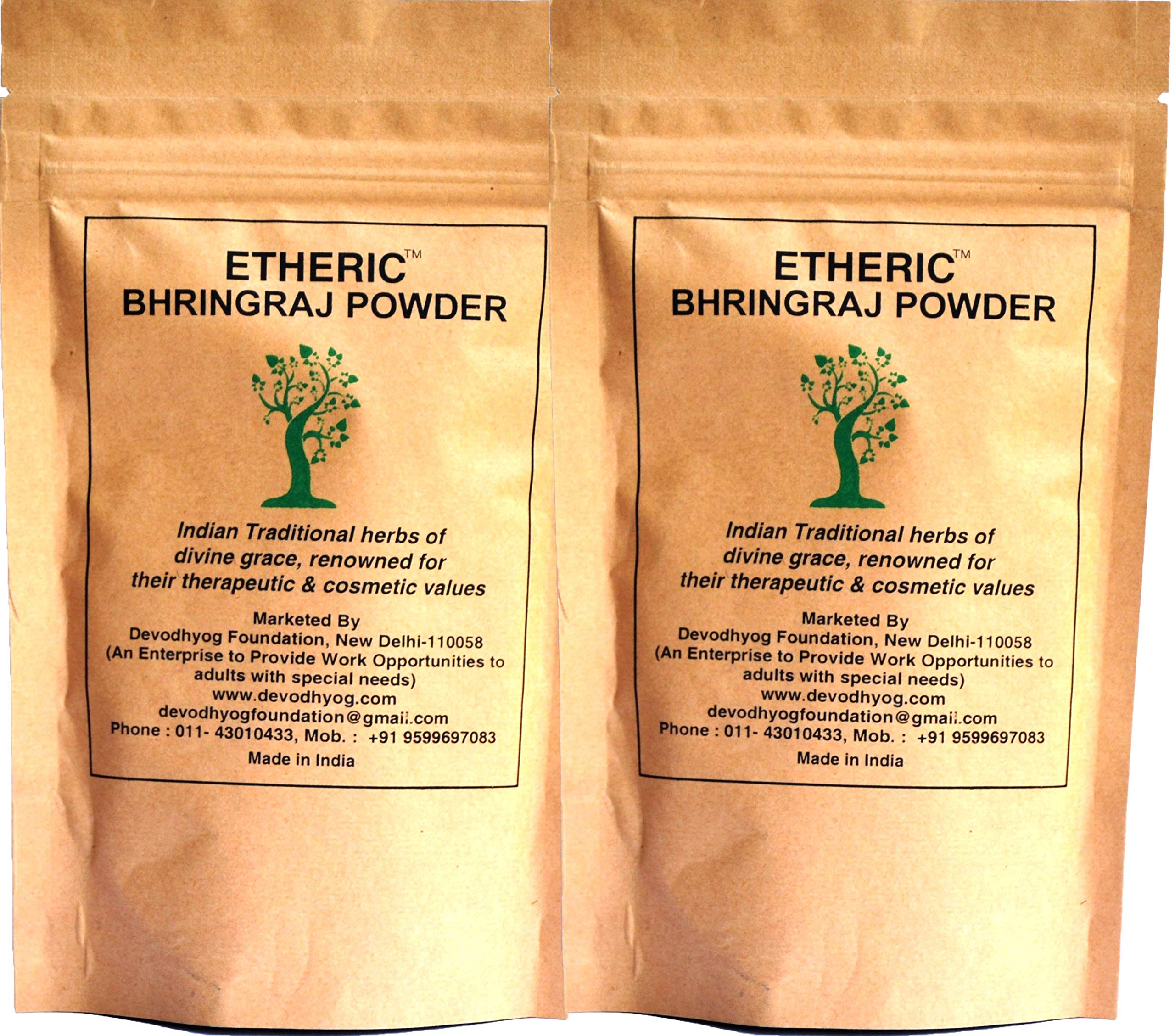 Bhringraj Powder for Hair Growth & Treatment - 2 Pack (2 x 100g) | Ayurvedic Herbal Remedy for Thicker, Stronger Hair | Perfect for DIY Hair Masks & Scalp Treatments