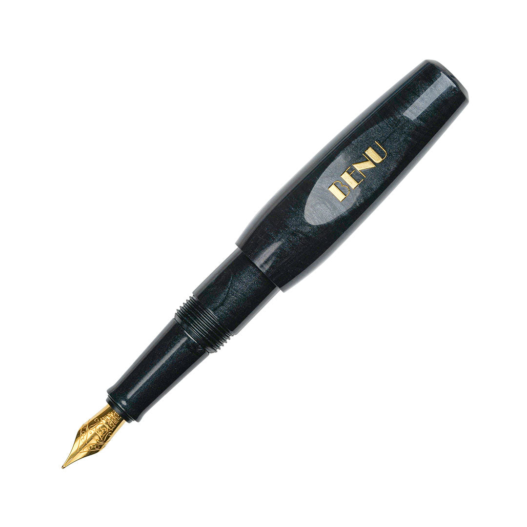 Benu Pixie Pocket Fountain Pen - Smoky Black Ink, Compact & Portable for Everyday Writing, Journaling, and Note-Taking
