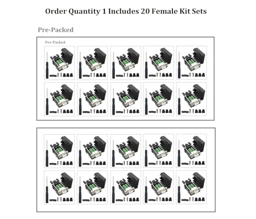 20PCS Female DB9 Solderless Breakout Connector - RS232 D-SUB 9 Pin Serial Port Terminal Adapter for Industrial Automation & Computer Networking