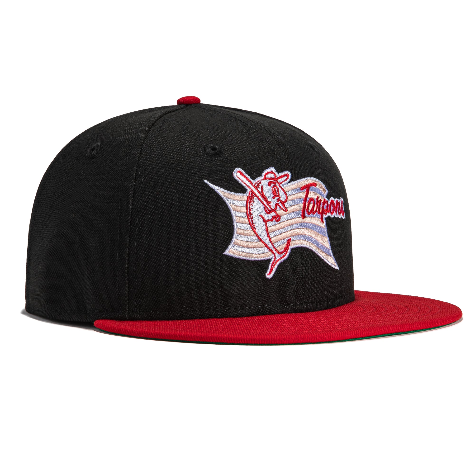 New Era 59Fifty Tampa Tarpons Baseball Cap - Adjustable Black & Red Snapback Hat for Men & Women - Perfect for Baseball Games, Streetwear & Casual Outfits