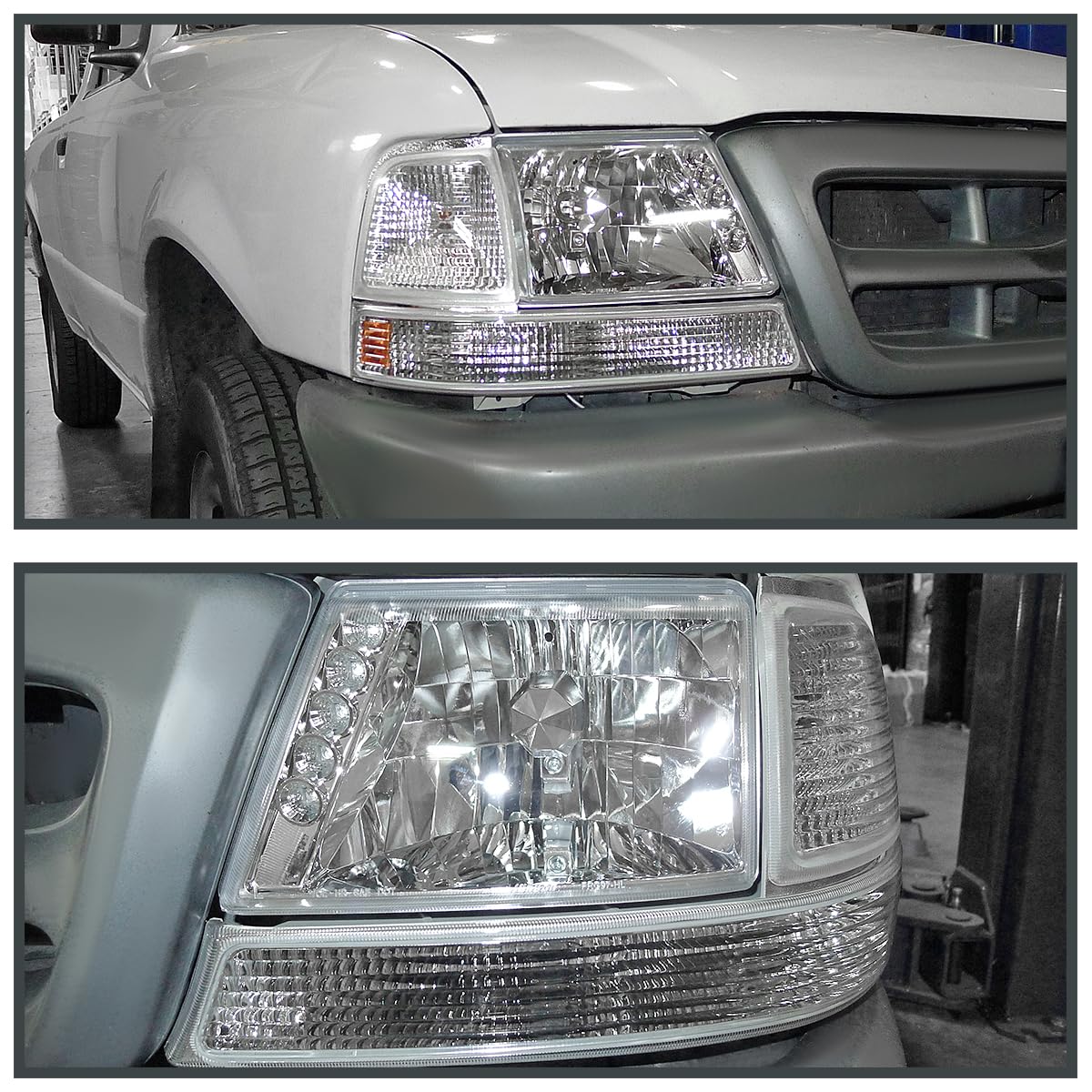 Spec-D Tuning LED Headlights Chrome - Compatible with 1998-2000 Ford Ranger (Left & Right Pair) - High Performance Replacement Headlight Assembly for Improved Night Visibility & Style Upgrade