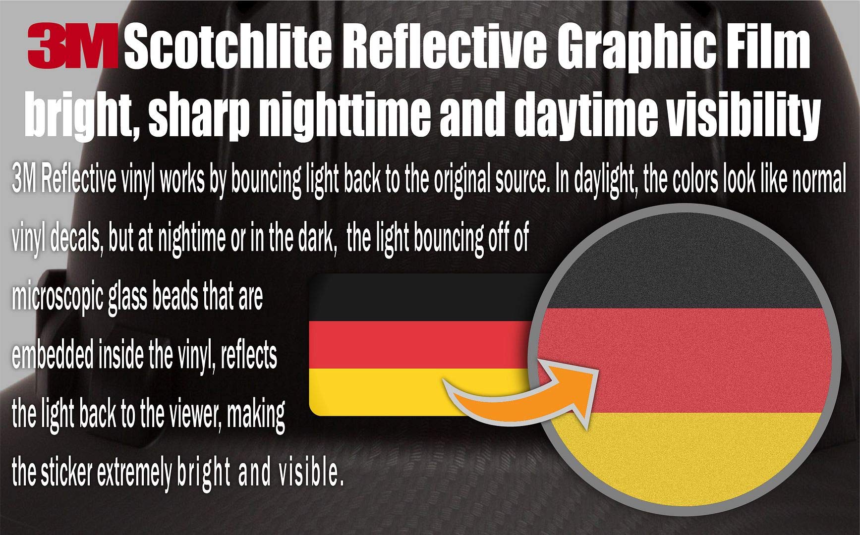 10-Pack 3M Reflective American and German Flag Stickers - High Visibility Safety Decals for Hard Hats, Helmets, Bikes, Toolboxes & Laptops - Perfect for Construction Workers, Cyclists and Outdoor Enthusiasts