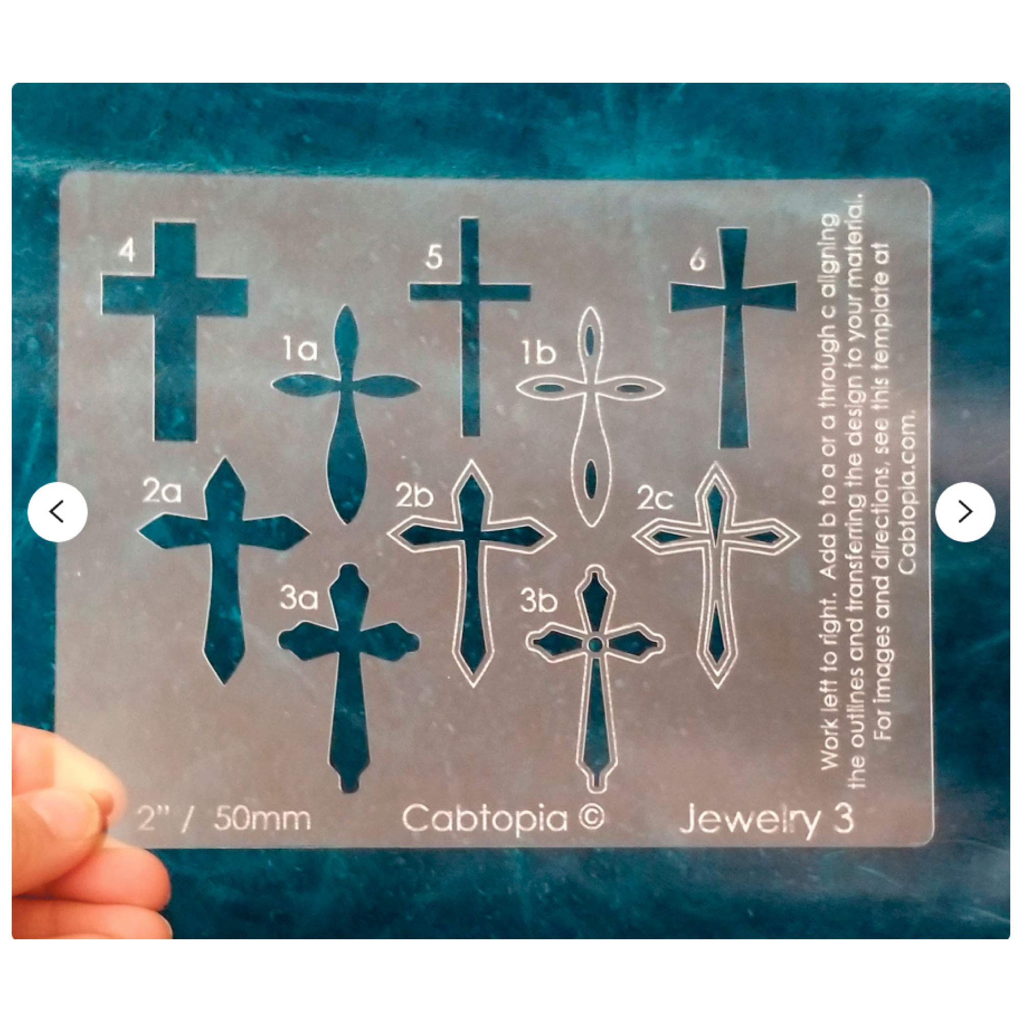 Cabtopia Jewelry Design Template Stencil - #3 Crosses Pattern for DIY Handmade Jewelry Making, Crafting, and Metal Stamping Projects | Perfect for Necklaces, Bracelets, and Earrings