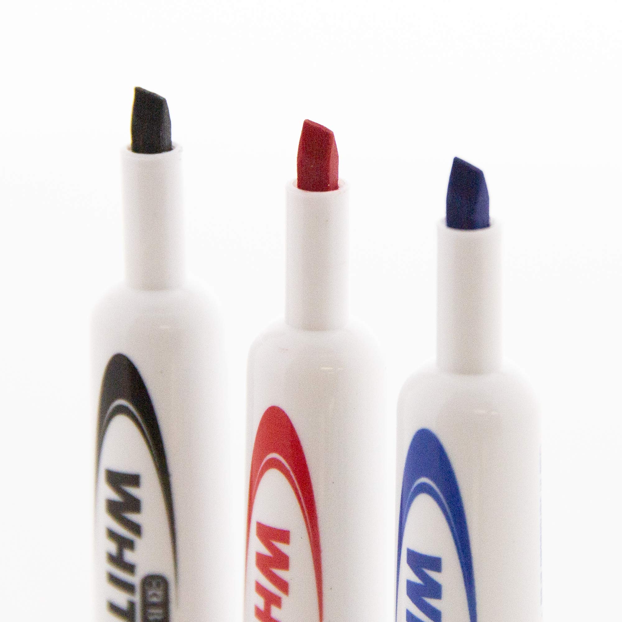 BAZIC 12-Pack Dry Erase Marker Set with Chisel Tip - Low Odor Whiteboard Markers, Board Eraser & Cleaner - Perfect for Office, Classroom & Home Use - School & Office Supplies