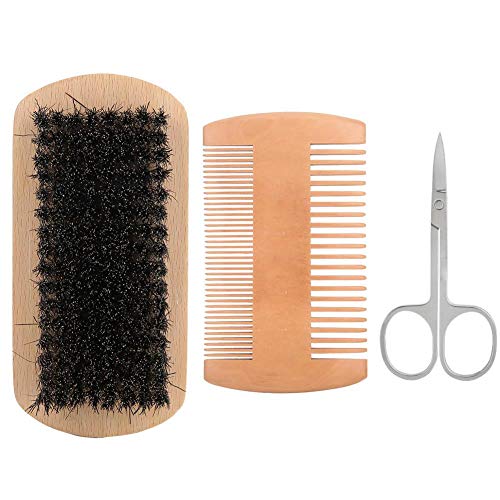 Premium Beard Grooming Kit for Men - Natural Wood Beard Brush, Comb, Mustache Scissors & Trimming Tools | Complete Beard Care & Growth Set | Perfect Gift for Him | Style & Maintain Any Length Facial Hair | Ideal for Daily Grooming, Travel & Special Occasions