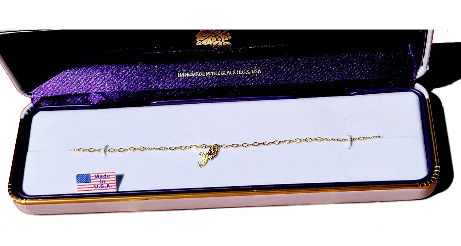 10k & 12k Tri-Color Gold Hummingbird Anklet - Black Hills Gold Jewelry with Yellow, Green & Rose Gold - Perfect for Summer Outfits & Boho Style