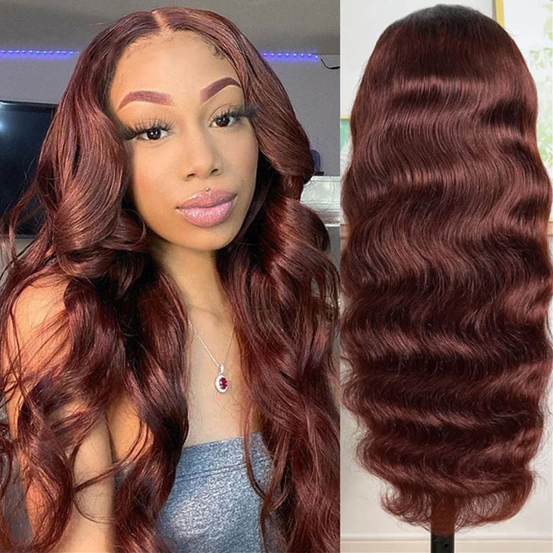 Eullair 28 Inch Body Wave Human Hair Wig with 13x4 Lace Frontal - Natural Wavy Colored Wig for Fall | Affordable & Cost-Effective Choice | Perfect for Daily Wear, Cosplay, and Special Occasions