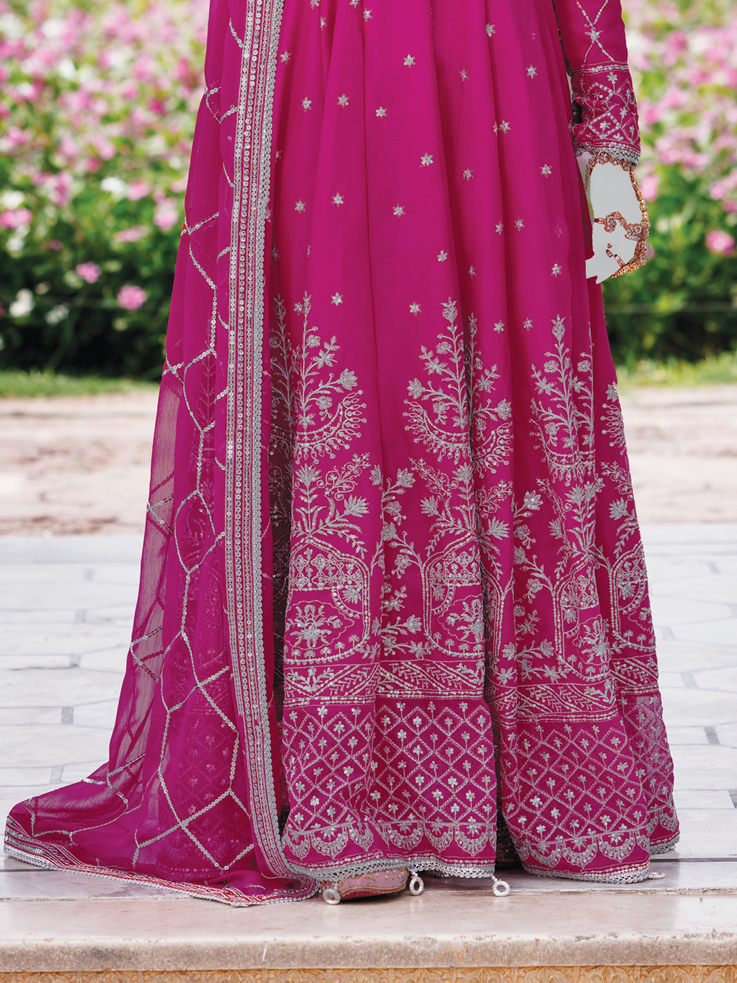 Elegant Pink Chiffon Embroidered Suit by J. Junaid Jamshed - Perfect for Weddings, Parties & Special Occasions