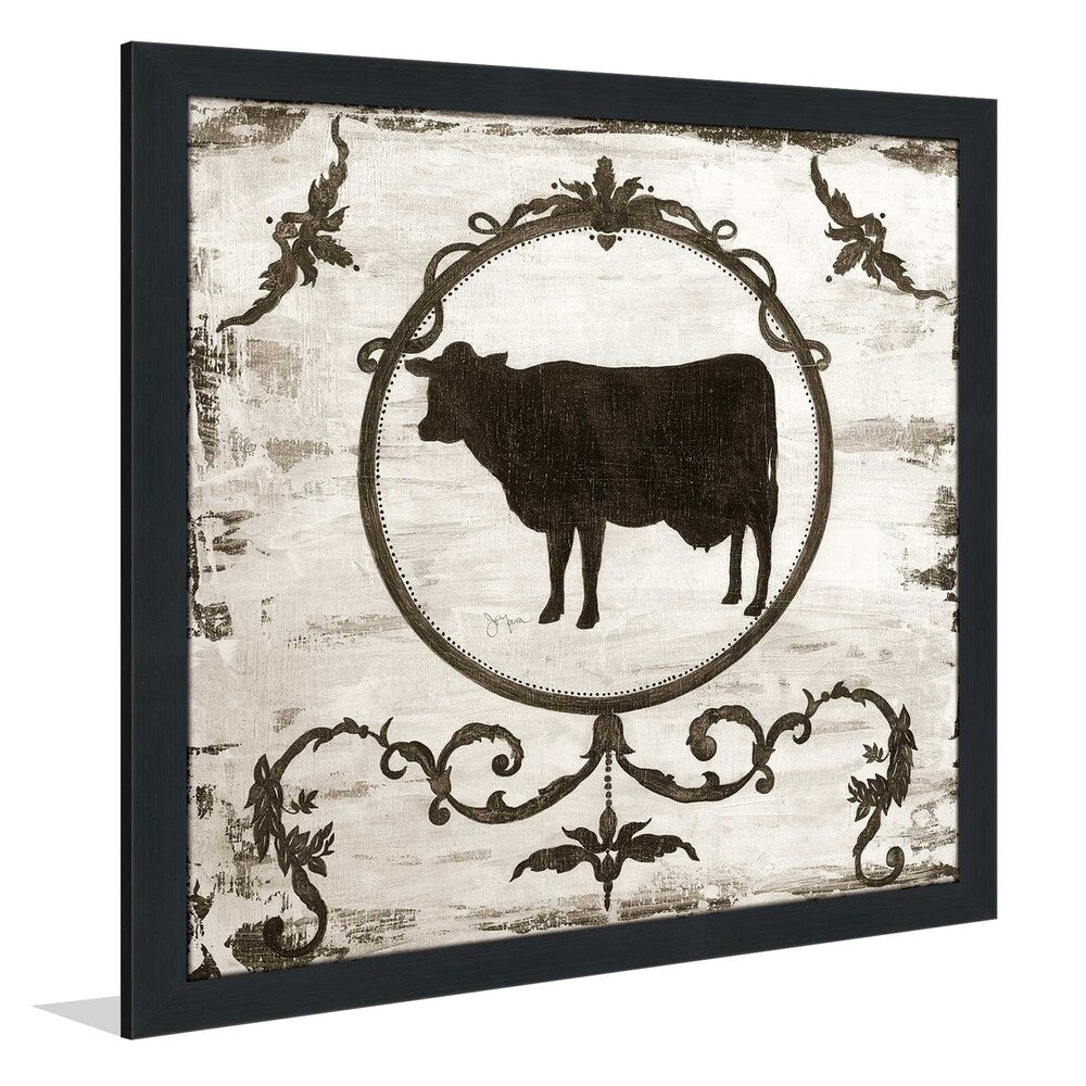 Berkshire Cow Art Print on Acrylic by Tava Studios - Brown Framed Wall Decor for Living Room, Office & Farmhouse Style