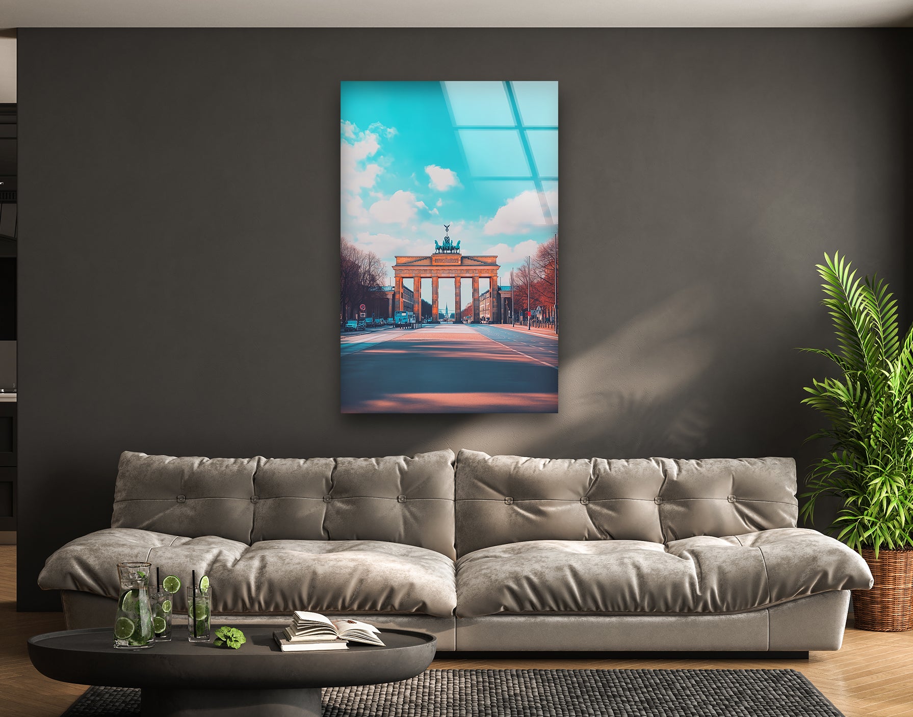 Berlin Soft Landscape Glass Wall Art - Modern Abstract Home Decor for Living Room, Bedroom & Office - Perfect for Gifts & Interior Design