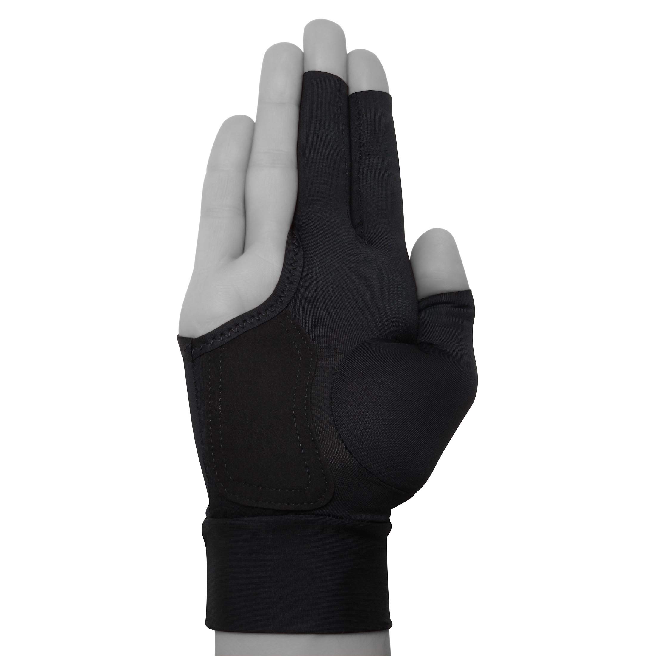 Longoni Black Fire 2.0 Billiard Pool Cue Glove - Left & Right Hand Comfort Fit - Black - Perfect for Snooker & 8-Ball Tournaments