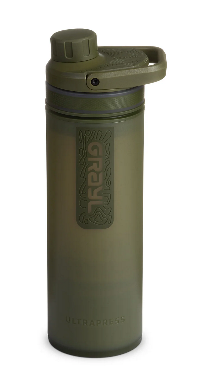 GRAYL UltraPress Water Purifier - Portable Water Filter Bottle for Hiking, Camping & Travel - Removes Bacteria, Viruses & Chemicals - BPA-Free Outdoor Purification System