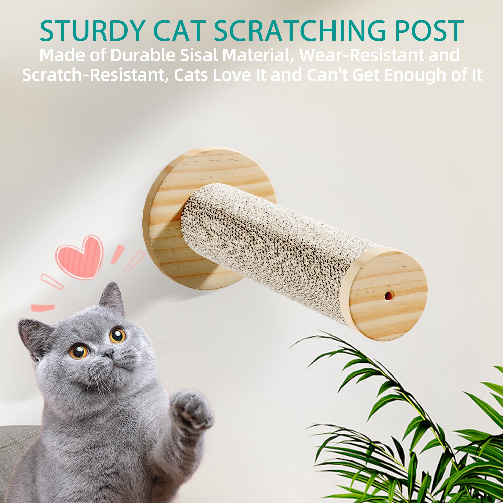 YITAHOME 9-Piece Solid Pine Wood Cat Wall Shelves and Perches Set - Wall Mounted Cat Tree with Moon Cat House & Bridge Ladder - Indoor Cat Climbing Shelves for Play, Rest, and Vertical Space (Perfect for Small Apartments & Multi-Cat Homes)