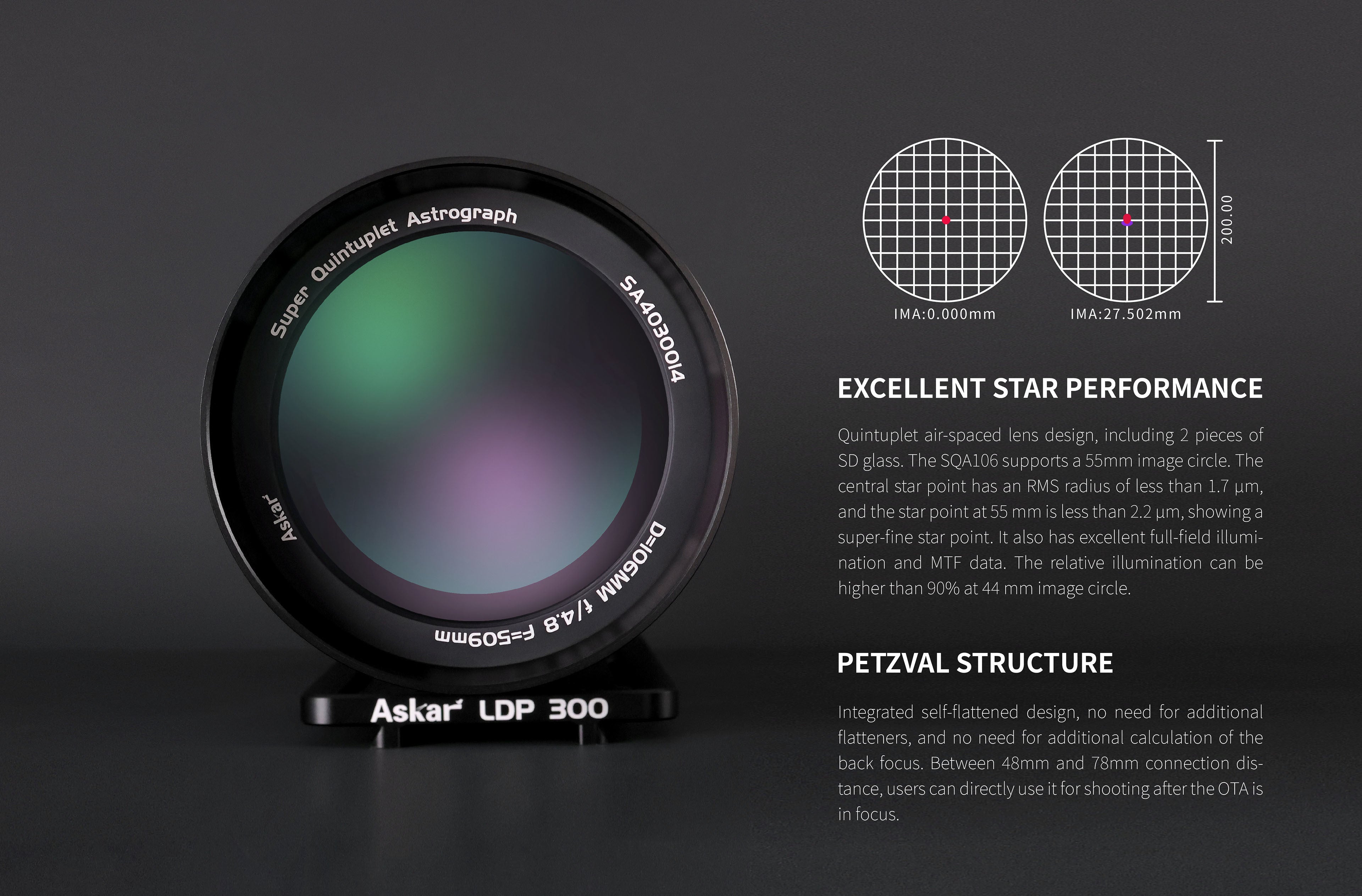 Askar SQA106 Petzval Astrograph Telescope for Astrophotography - Perfect for Deep Space Imaging and Night Sky Observation