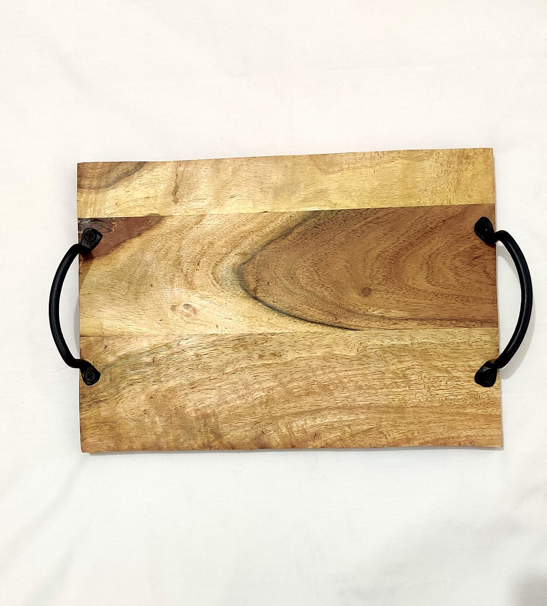 Handmade Acacia Wood Serving Tray with Handle - Elegant Round Breakfast Tray for Coffee, Tea, and Brunch - Perfect for Bedroom, Kitchen, and Hostess Gifts