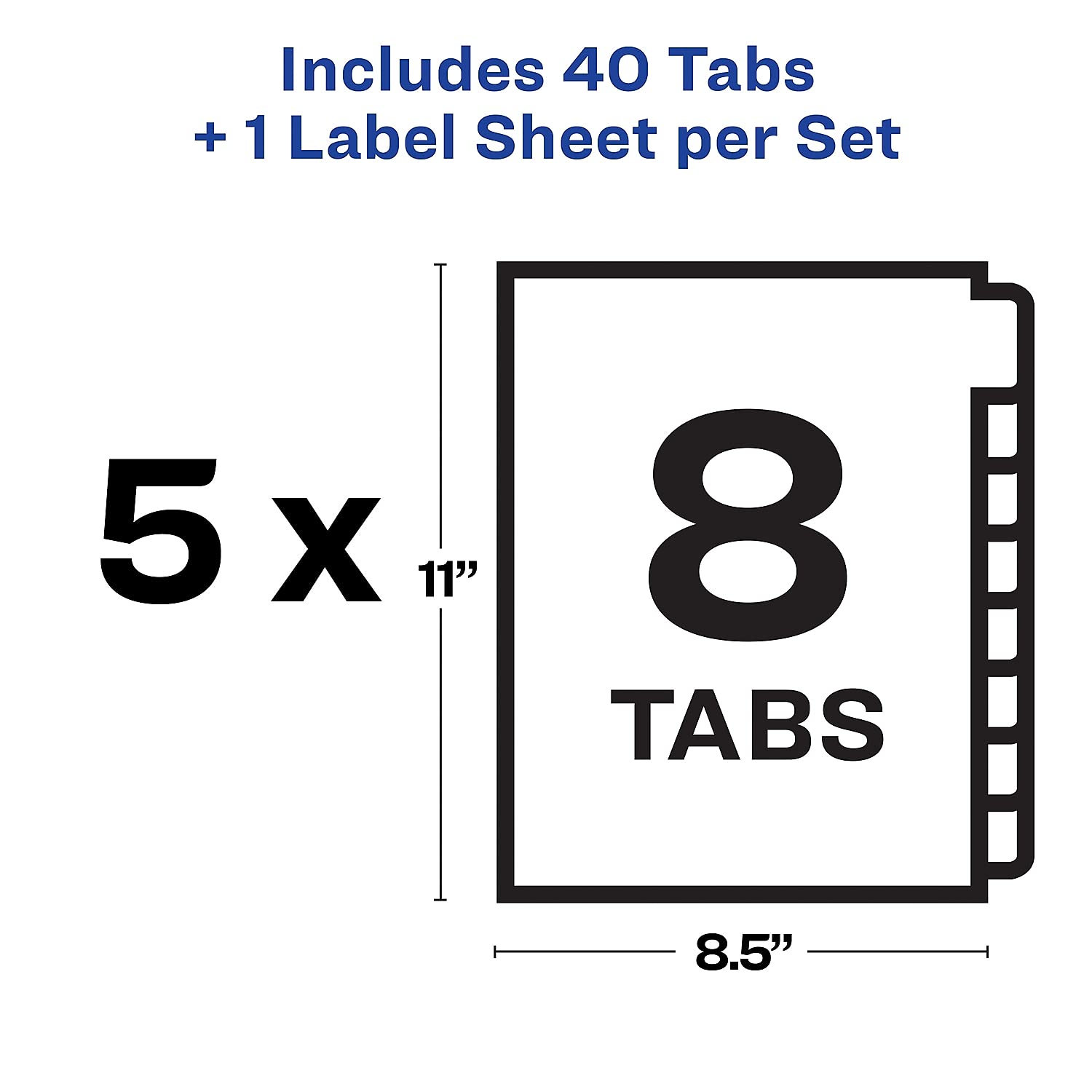 Avery Index Maker Clear Label Unpunched Divider - 5-Tab Blank Dividers for Office Organization, School Binders & Filing Systems (AVE11432)
