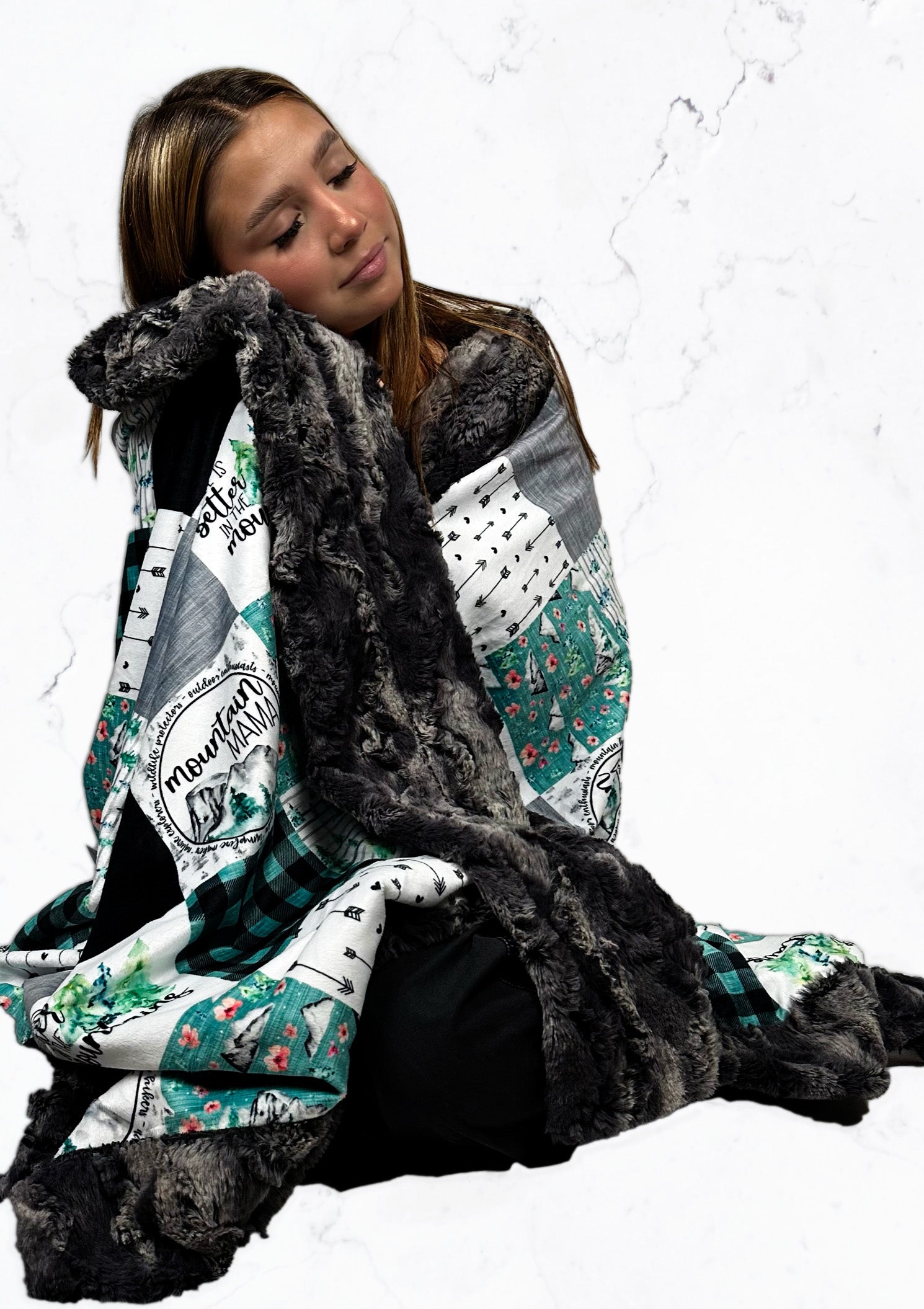 Premium Large Adult Blanket 54x79 Inches - Mountain Mama Wild Rabbit Luxe Cuddle Throw - Ultra Soft Spoonflower Quality - Perfect for Cozy Nights, Couch Lounging & Gift Giving