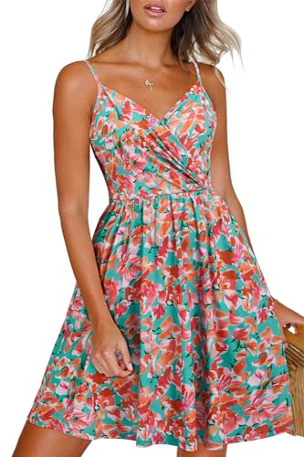 Green Floral Red
