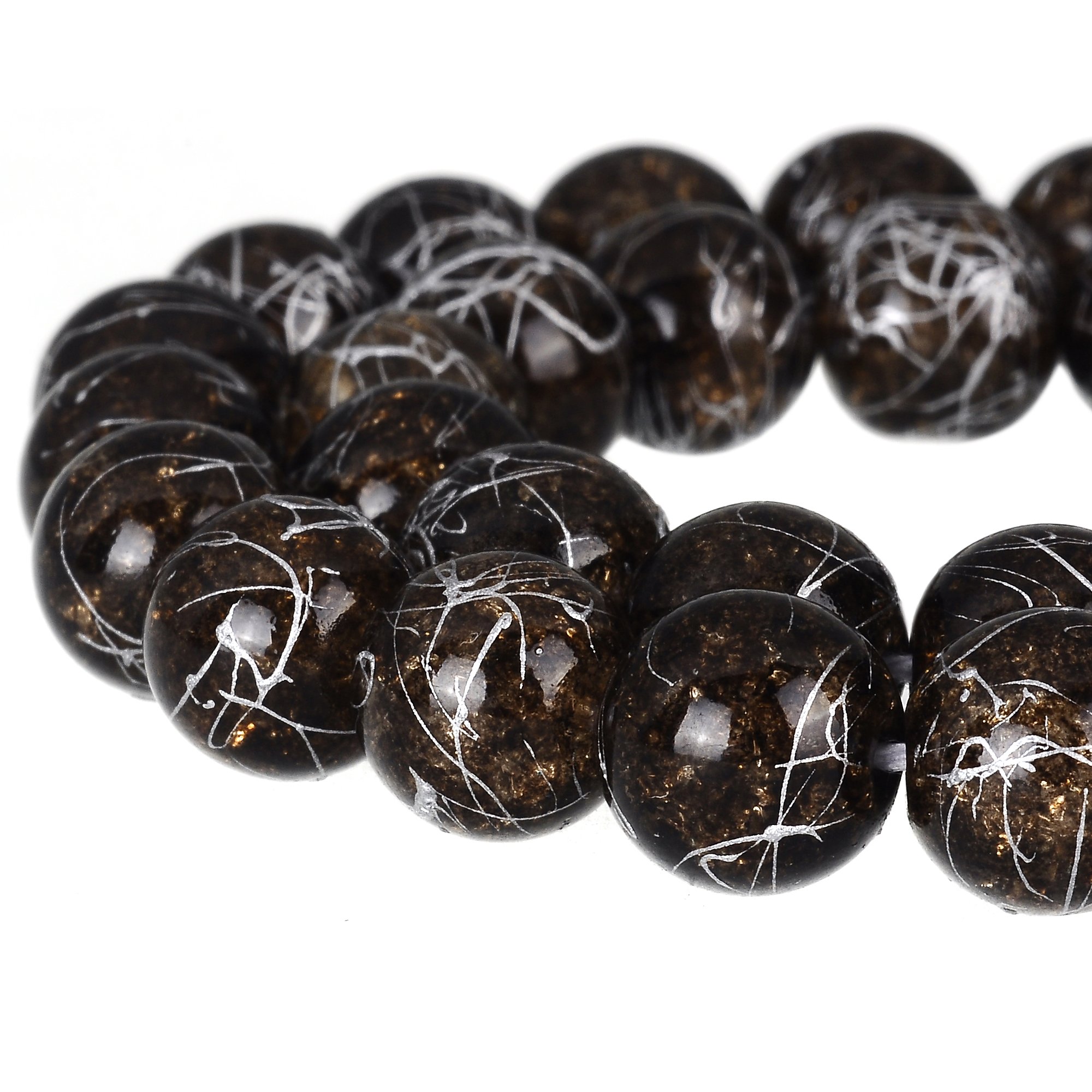 Czech Crystal Pressed Glass Beads 4mm Round Crackle Druk Brown for Jewelry Making - DIY Necklace, Bracelet, Earrings Craft Supplies - Perfect for Boho, Wedding & Handmade Jewelry Designs