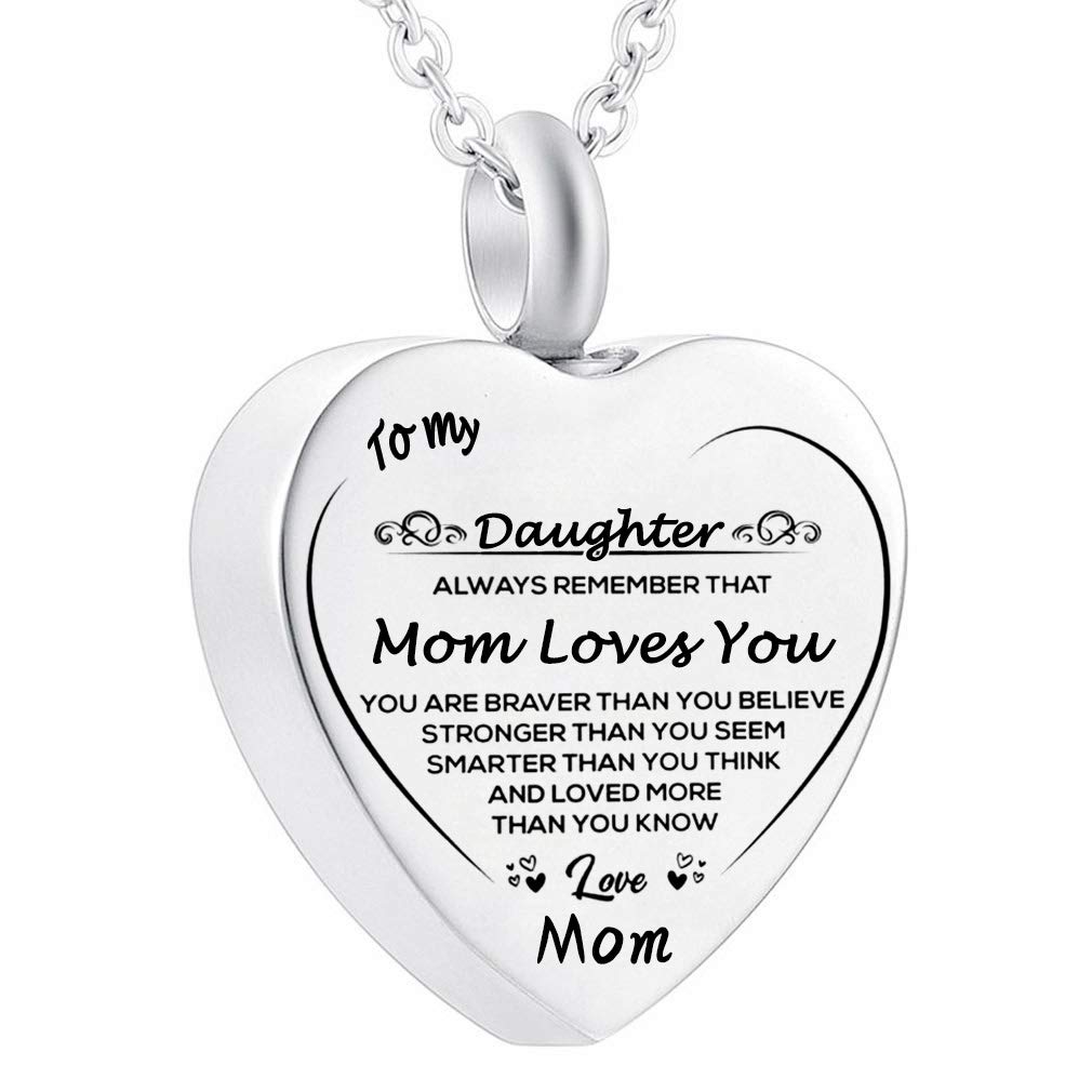 Stainless Steel Cremation Jewelry - Heart Pendant Necklace Urn for Ashes, Memorial Keepsake for Loved Ones | Sympathy Gift for Women, Mom, Wife | Perfect for Funeral Remembrance & Daily Wear
