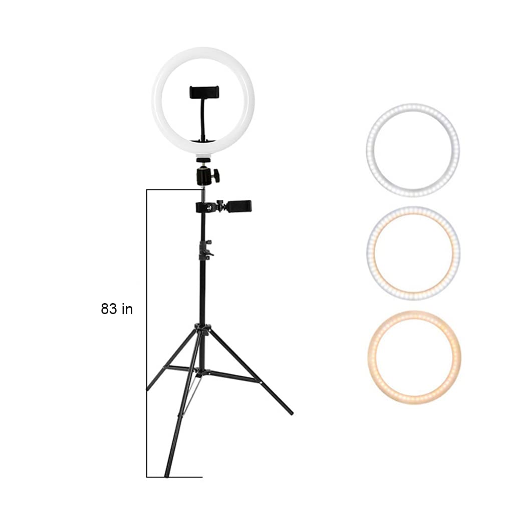 ROYAUX 83-Inch Ring Light with Tripod Stand & Phone Holder - LED Circle Selfie Light for Social Media Videos, Live Streaming, Makeup, YouTube, TikTok - Perfect for Content Creators, Vloggers, and Beauty Enthusiasts