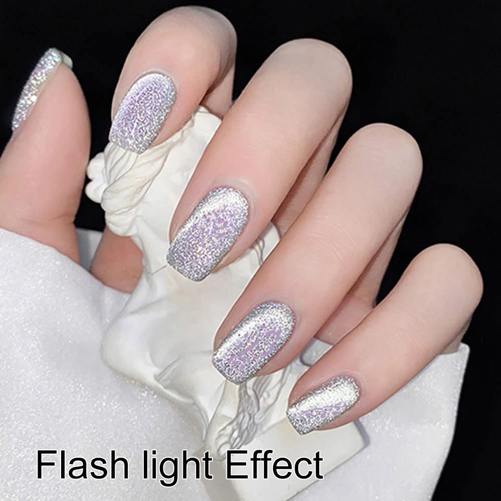 VERONNI Purple Magnetic Cat Eye Gel Nail Polish - Reflective Glitter UV Soak Off Gel with Magnet for Nail Art Manicure (E-07) | Perfect for Salon, Home Use & Special Occasions
