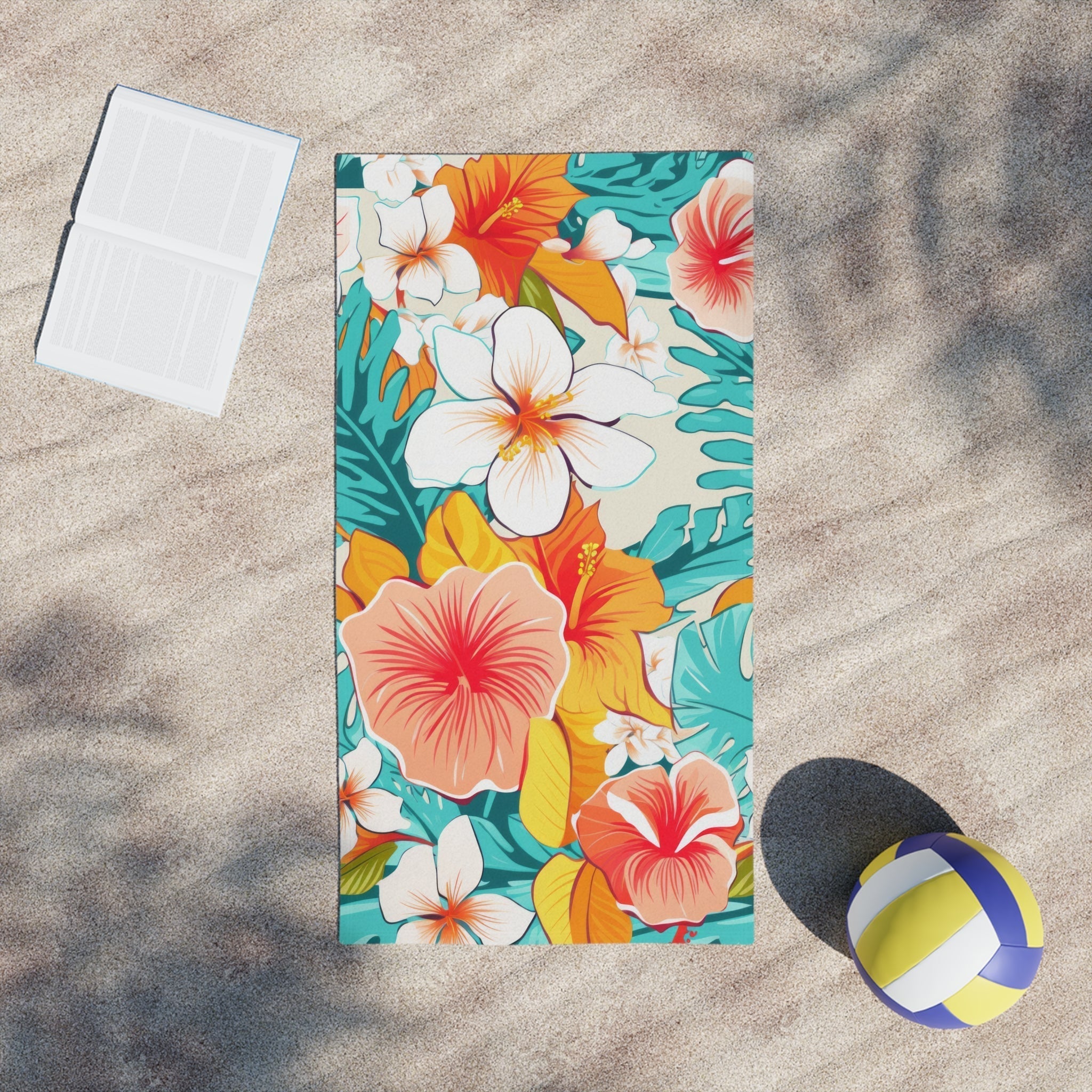 Premium Flowers Beach Towel - Large, Soft & Absorbent Quick-Dry Towel for Pool, Beach, Yoga & Travel - Floral Design