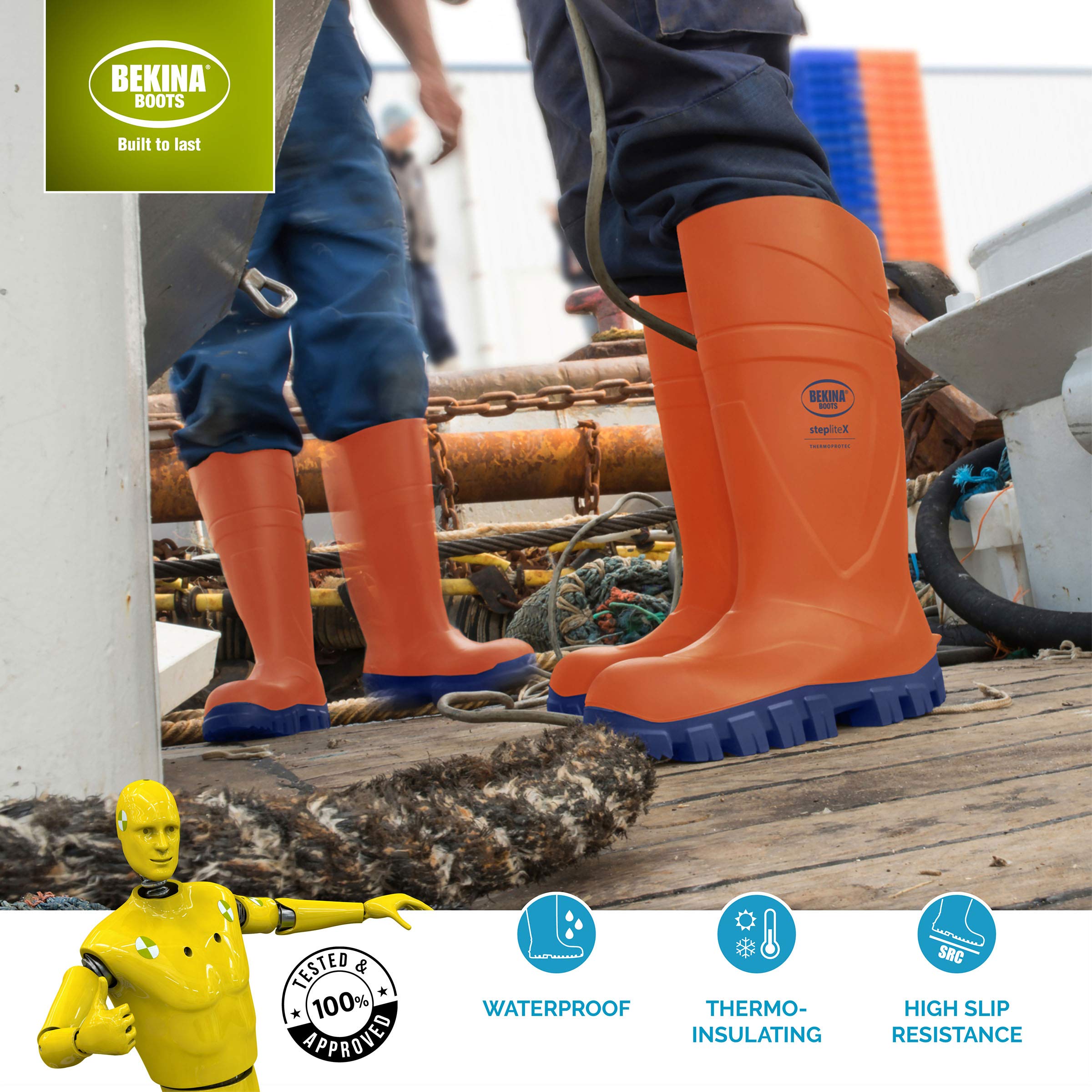 Bekina StepliteX ThermoProtec S5 Insulated Waterproof Work Boots for Men & Women - Lightweight Non-Slip Safety Boots with Composite Toe | ASTM Rated | Ideal for Construction, Farming & Outdoor Work