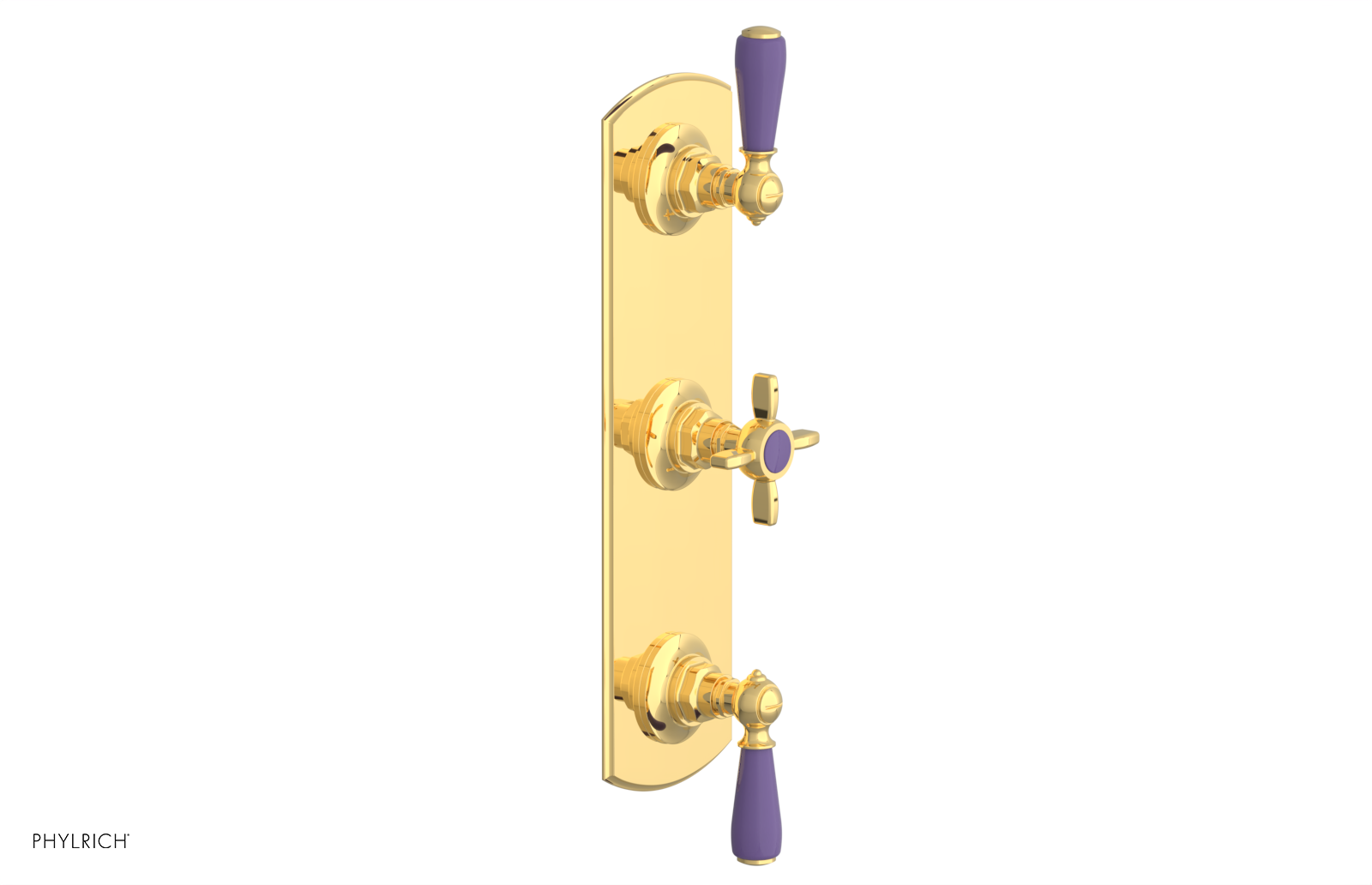 Jamestown Thermostatic Shower Valve with Dual Volume Control - Purple Accented Bathroom Fixture for Modern & Luxury Showers