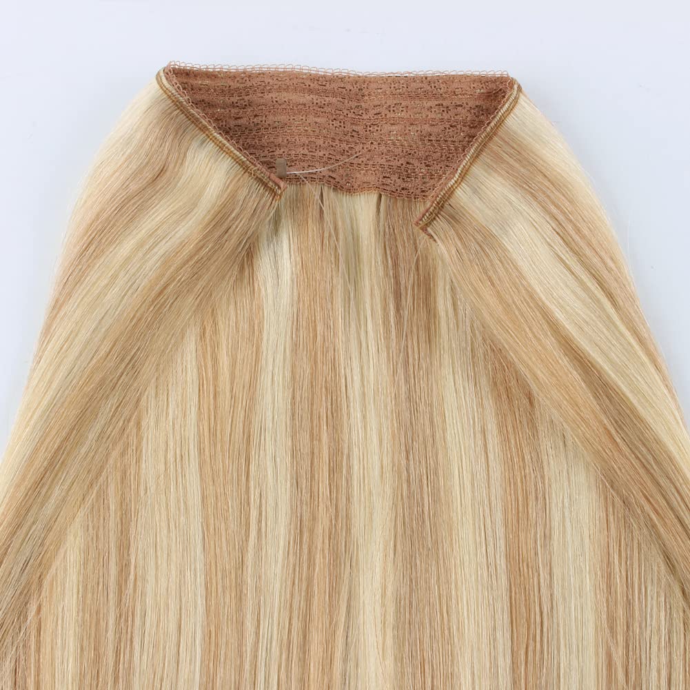 Premium Sassina Invisible Wire Hair Extensions - 100% Real Human Hair with Transparent Wire, Adjustable Size & Secure Clips - Natural Straight Secret Miracle Hairpiece (12 Inch, 80g) - Perfect for Weddings, Parties & Daily Styling