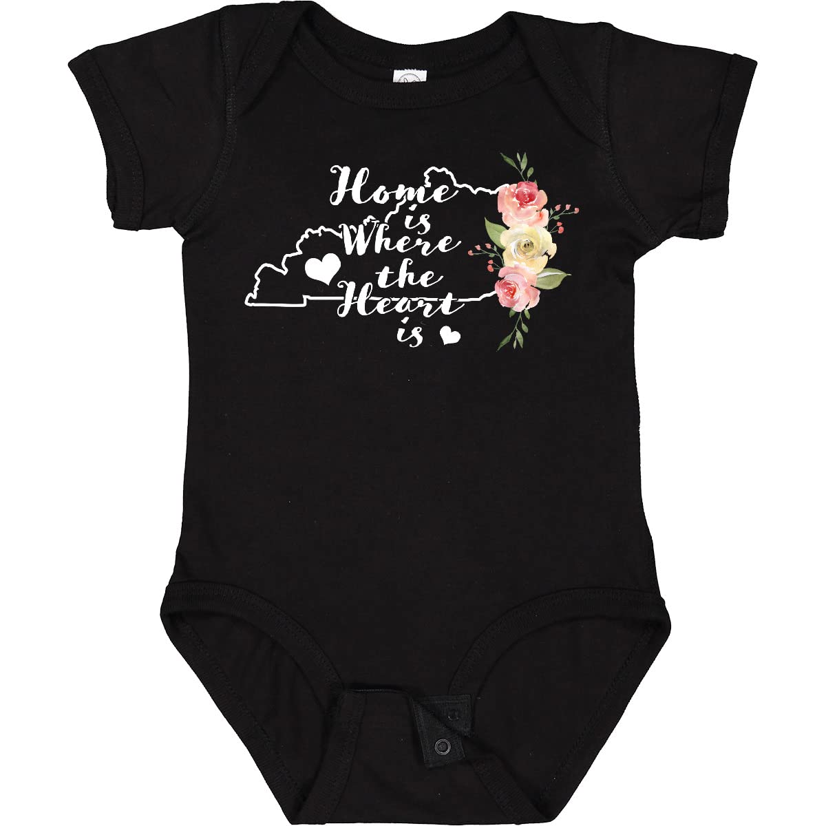 Inktastic Kentucky Home is Where The Heart is Watercolor Baby Bodysuit - Soft Cotton Onesie for Newborns, Infants & Toddlers - Perfect for Family Photos, Holidays & Everyday Wear